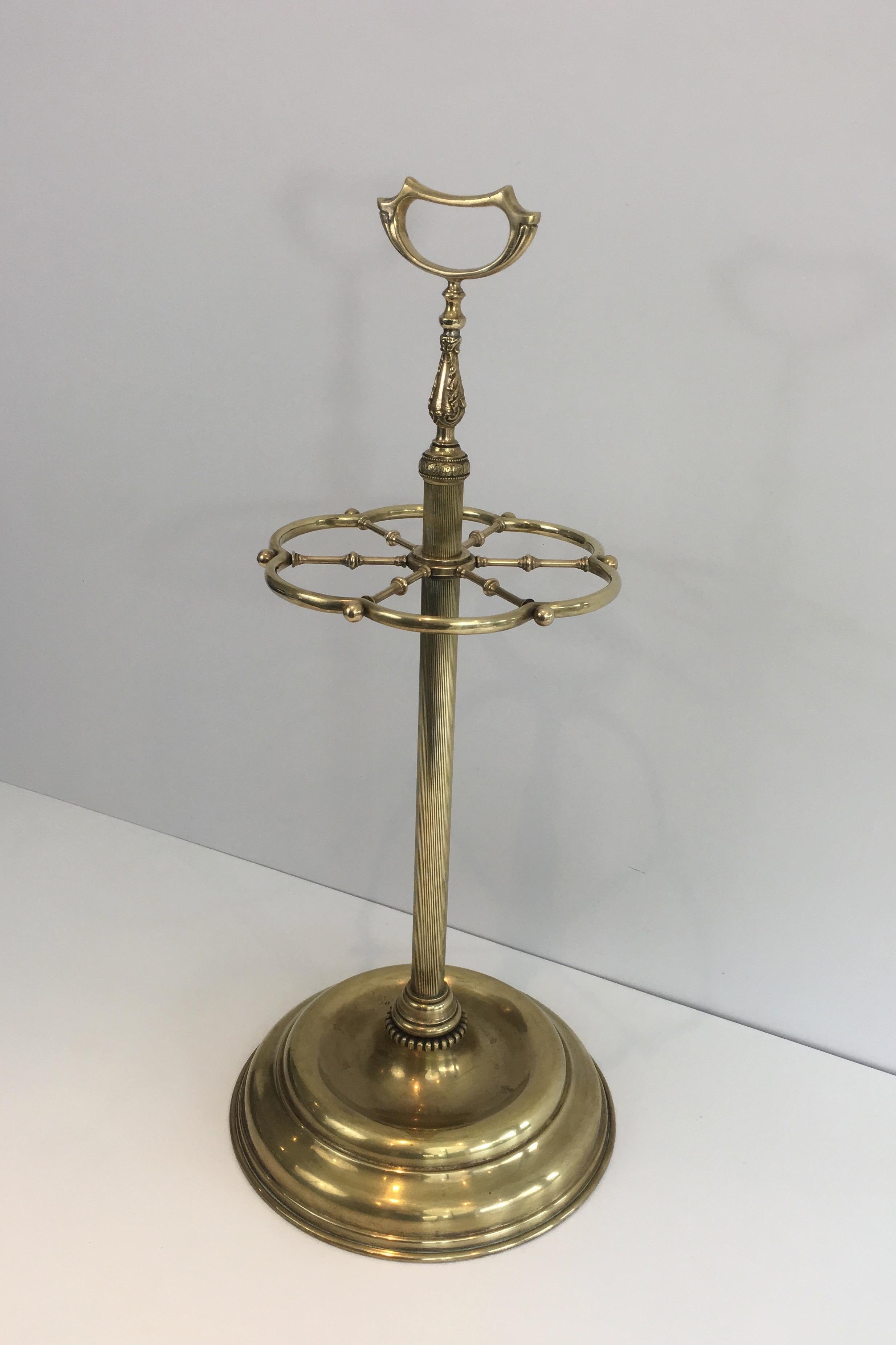 Neoclassical Style Brass Umbrella Stand, French, circa 1940 5