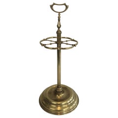 Neoclassical Style Brass Umbrella Stand, French, circa 1940