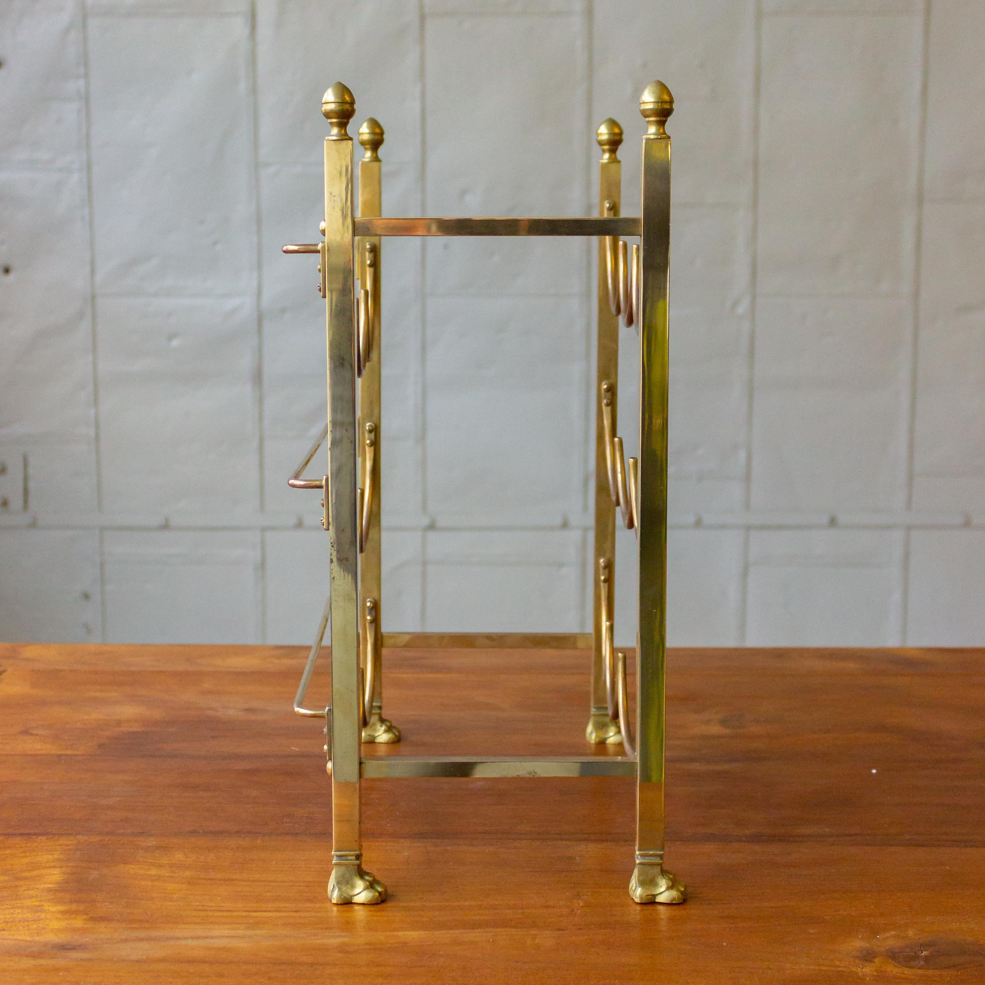 French Neoclassical Style Brass Wine Rack