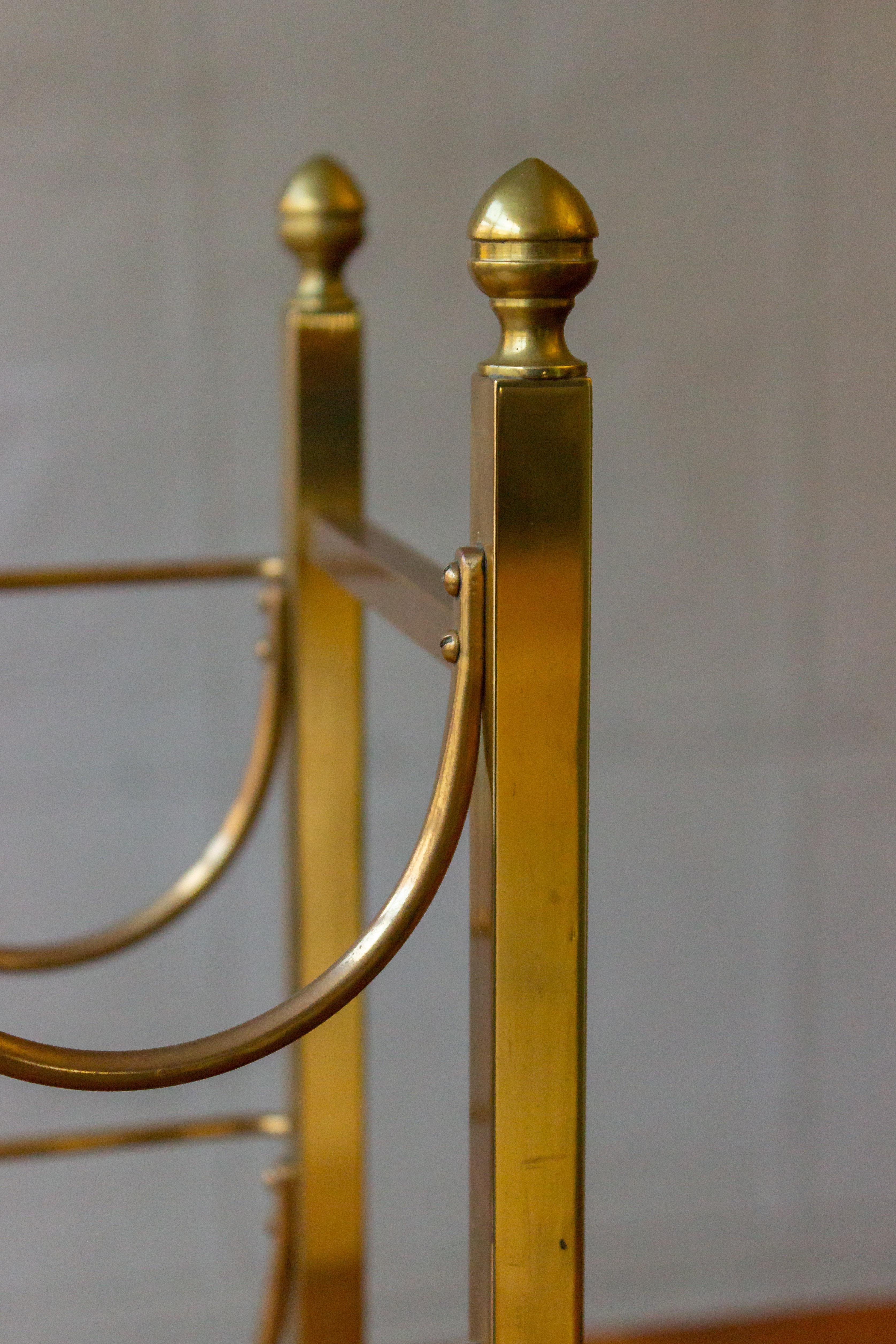 Mid-20th Century Neoclassical Style Brass Wine Rack