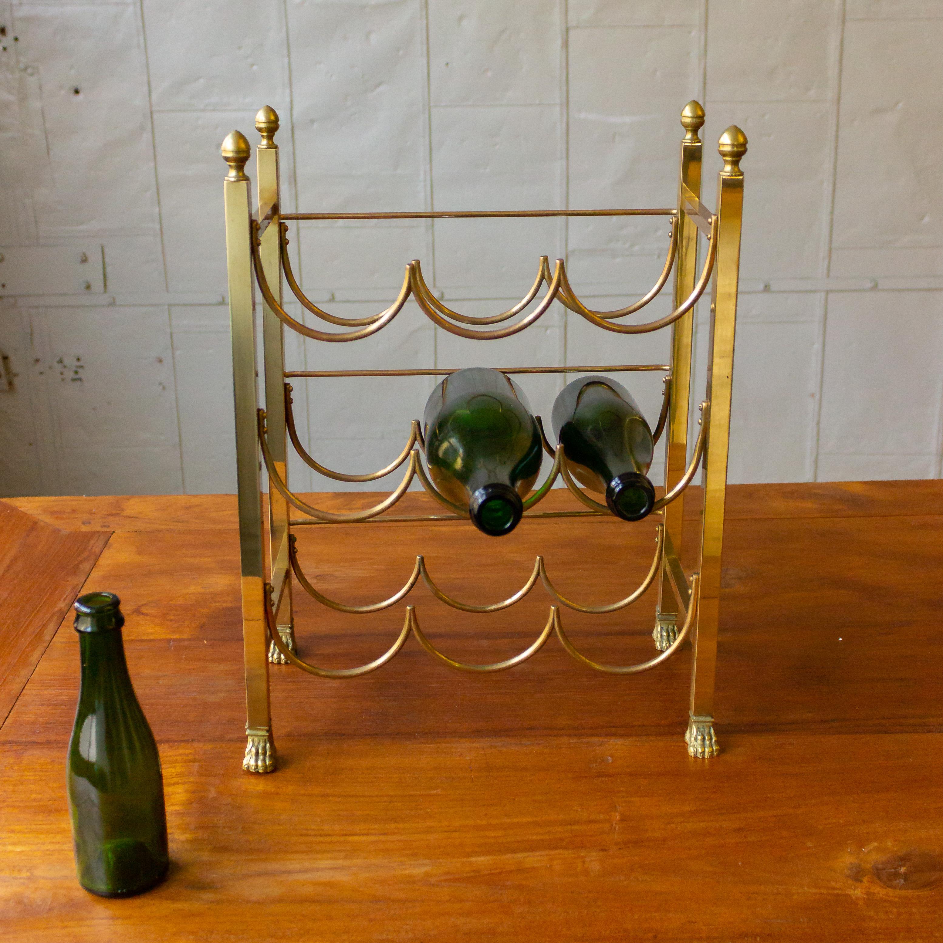 Neoclassical Style Brass Wine Rack 1