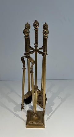 Neoclassical Style Bronze and Brass Fireplace Tools