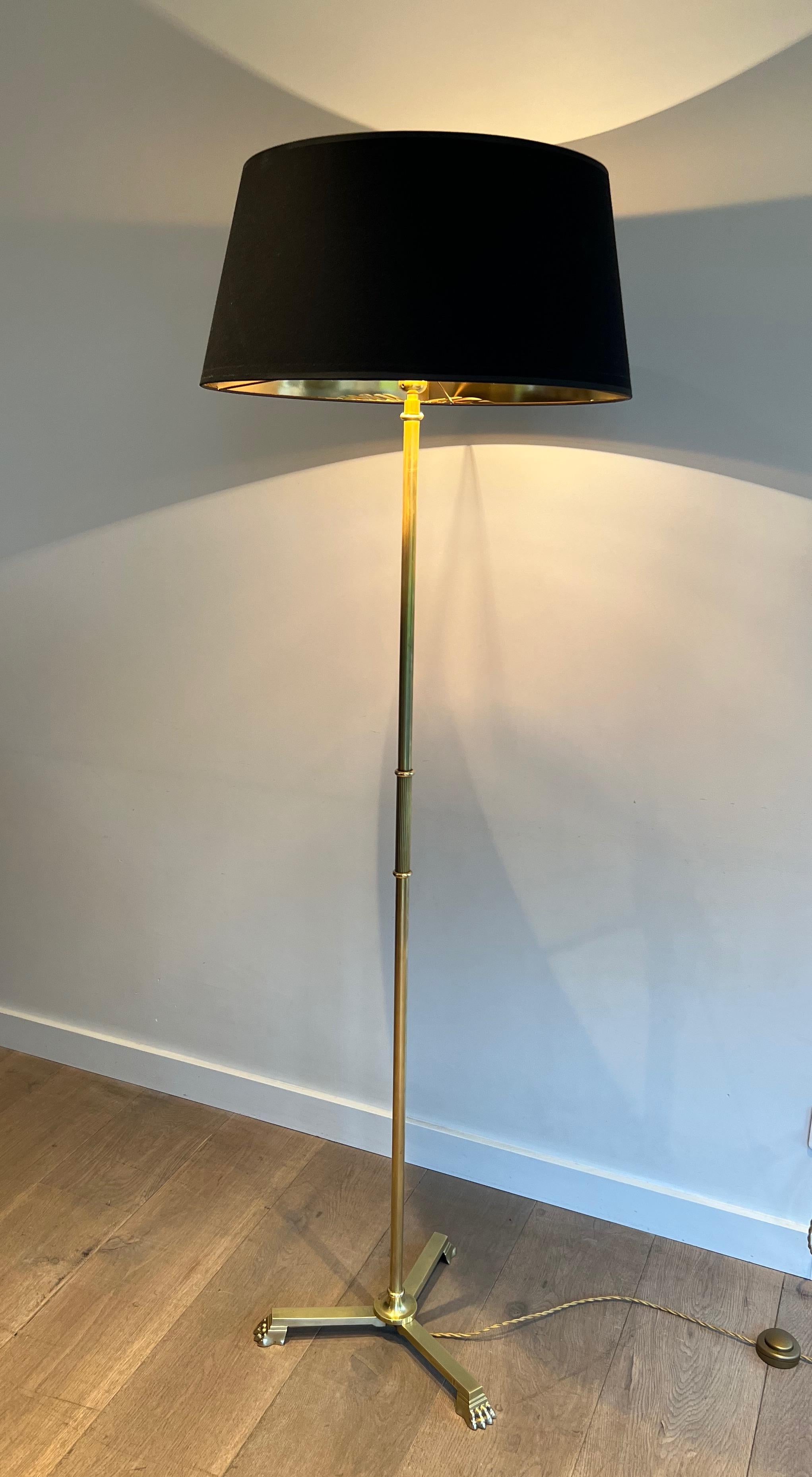 Neoclassical Style Bronze and Brass Floor lamp with claw feet by Guy Lefevre  For Sale 7
