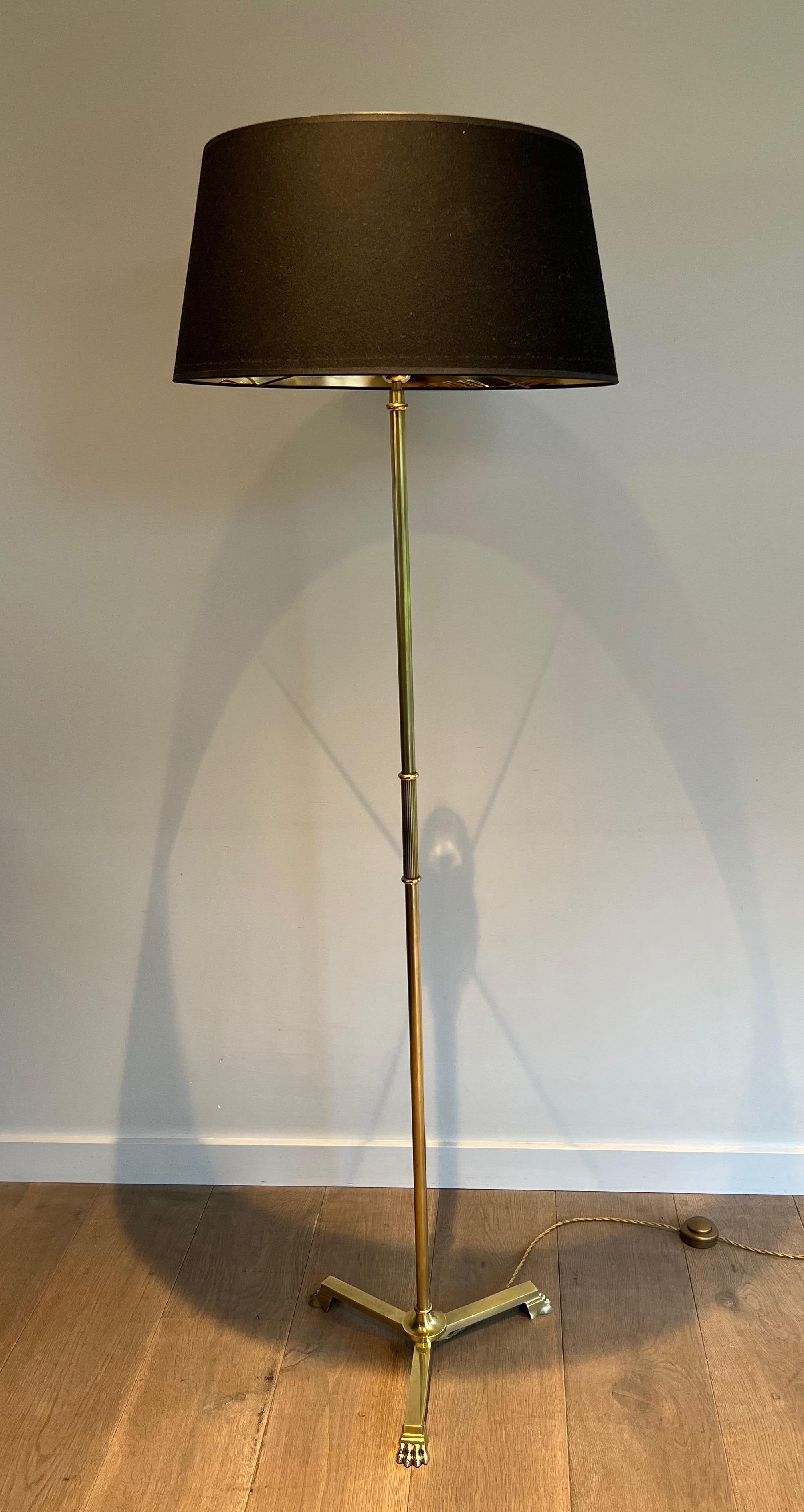 Neoclassical Style Bronze and Brass Floor lamp with claw feet by Guy Lefevre  For Sale 14