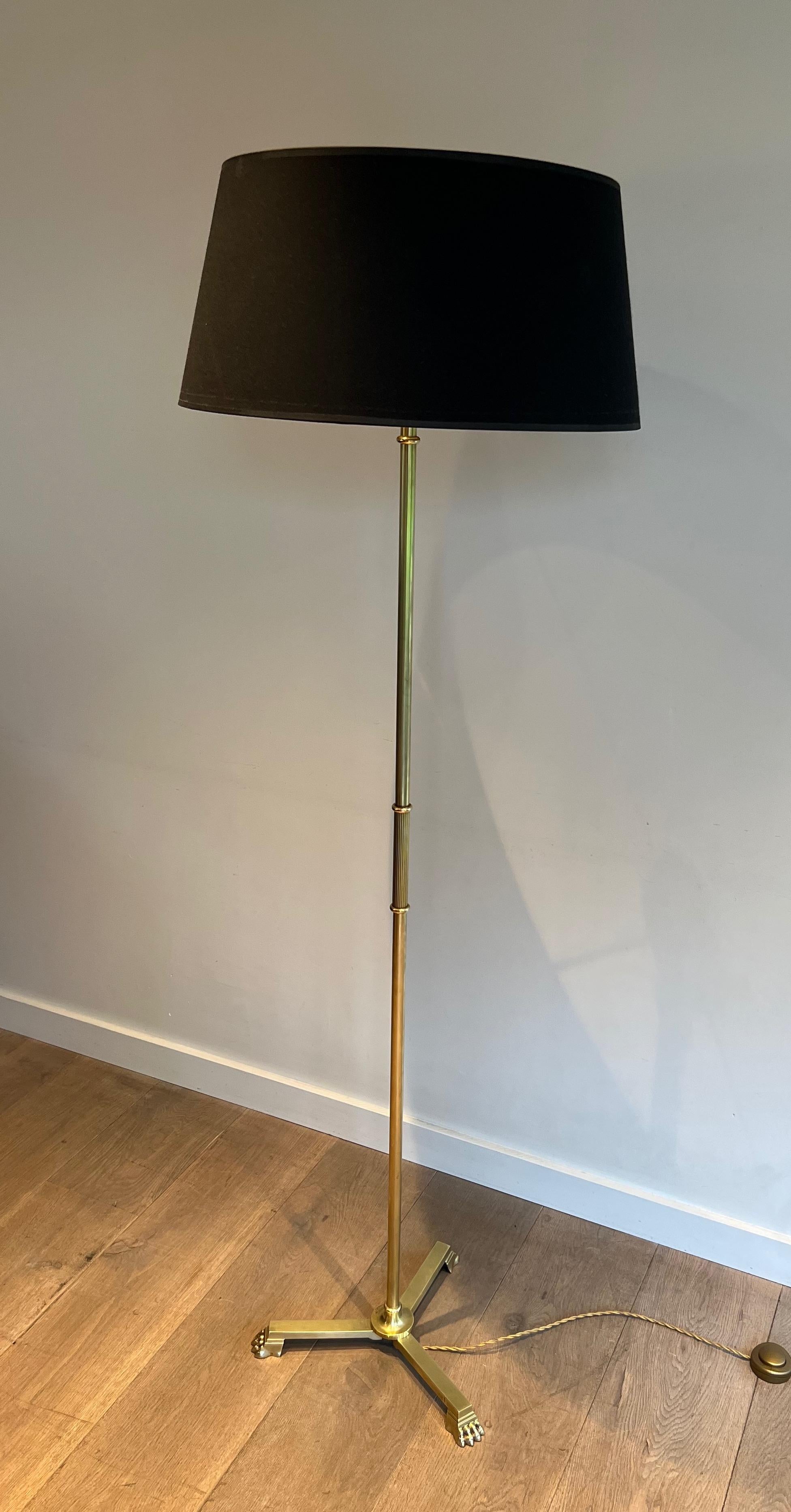 Neoclassical Style Bronze and Brass Floor lamp with claw feet by Guy Lefevre  For Sale 15
