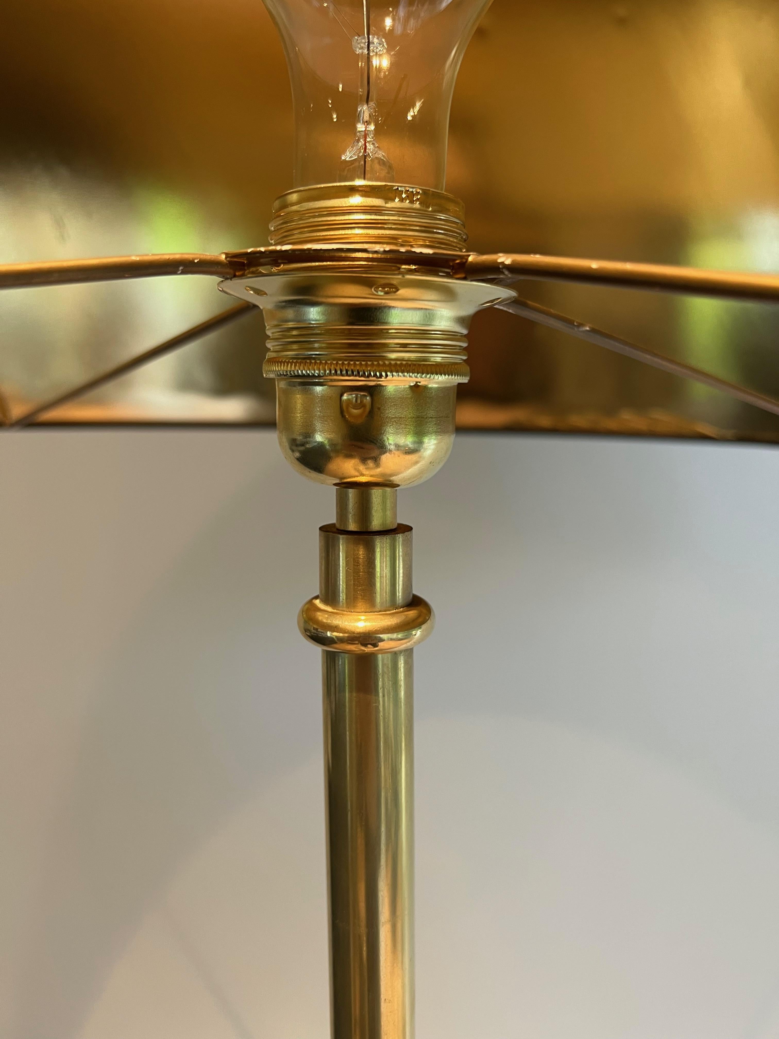 Mid-20th Century Neoclassical Style Bronze and Brass Floor lamp with claw feet by Guy Lefevre  For Sale