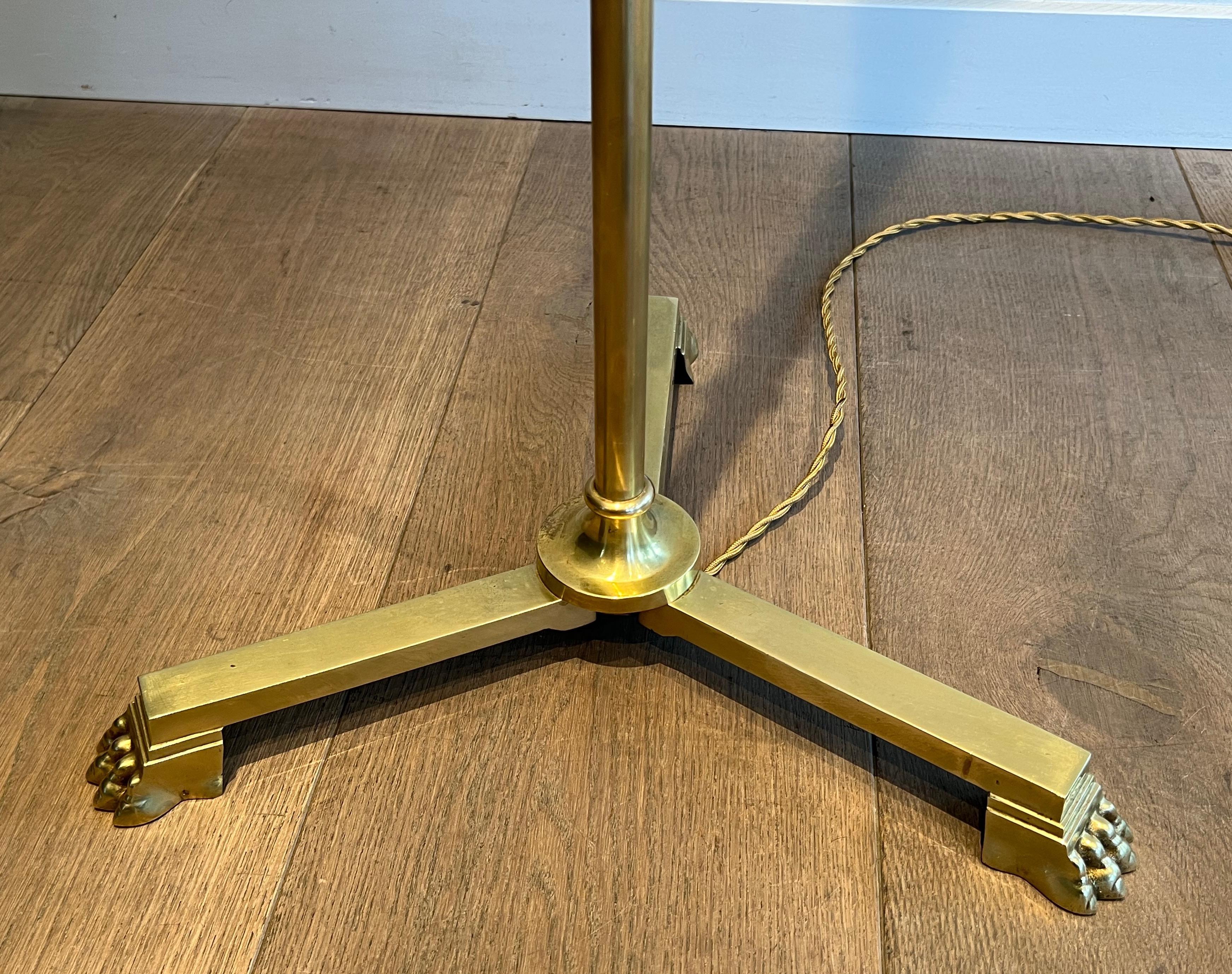 Neoclassical Style Bronze and Brass Floor lamp with claw feet by Guy Lefevre  For Sale 3