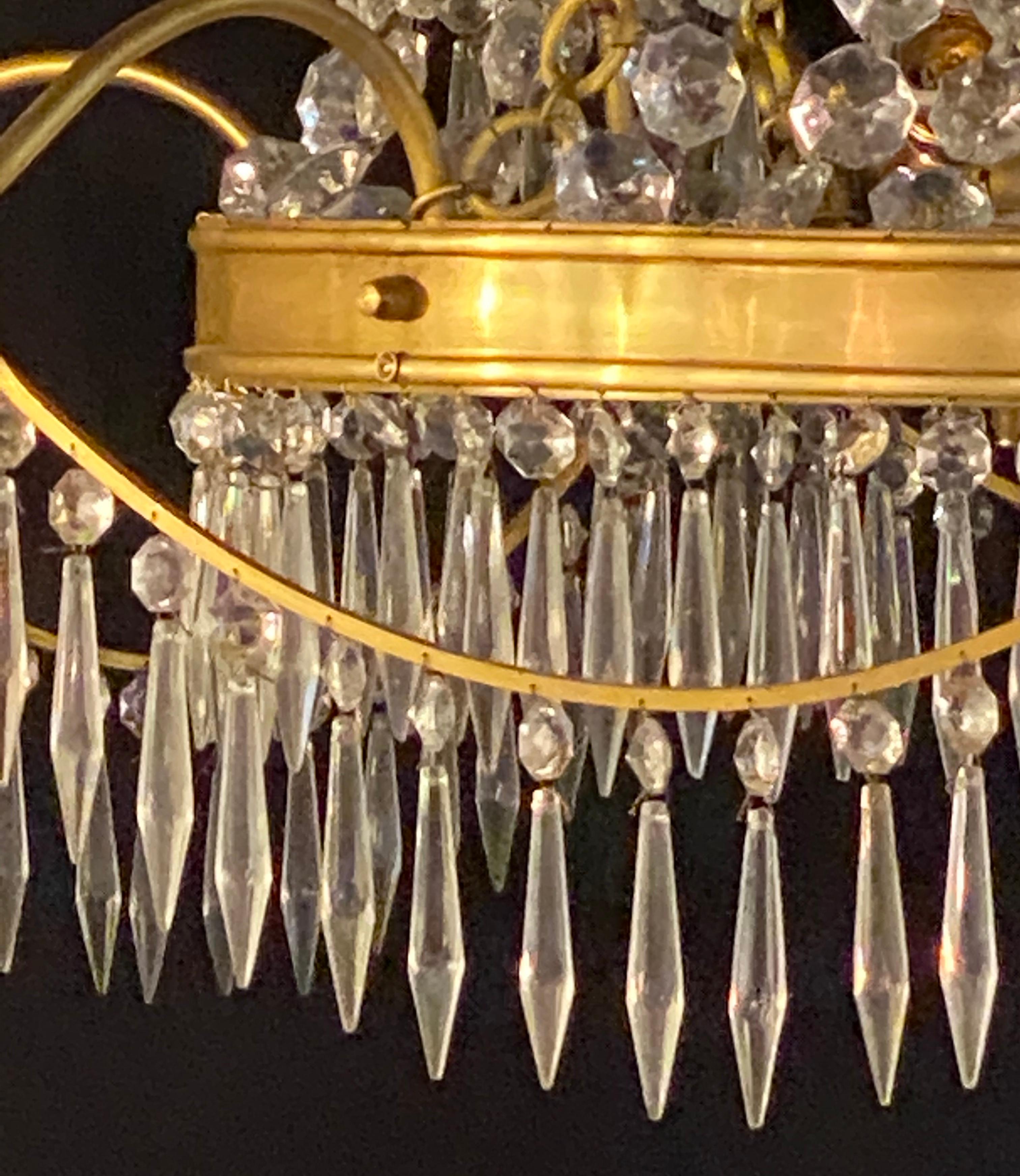 Neoclassical Style Bronze and Crystal Monumental Chandeliers, a Pair For Sale 6