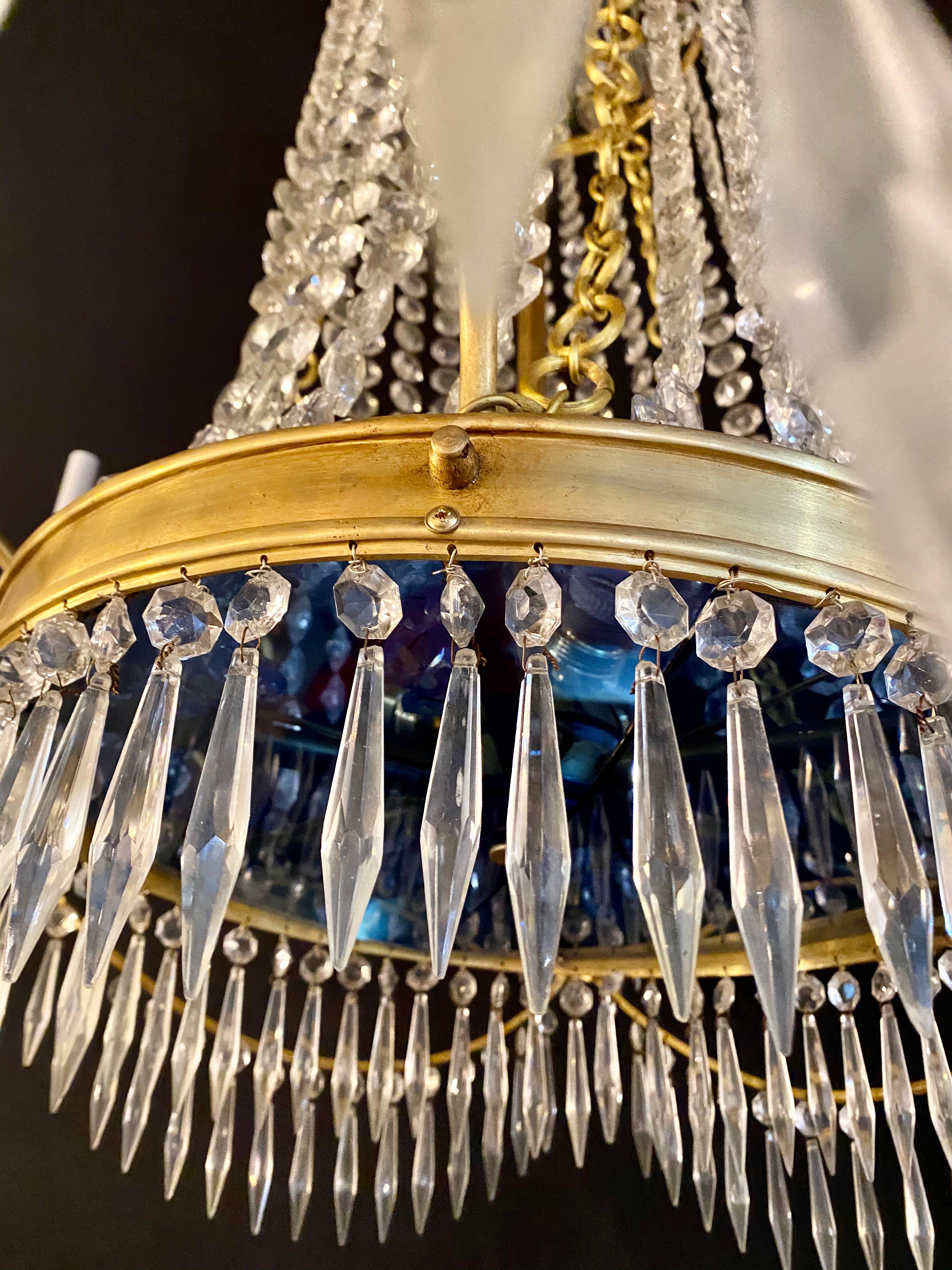 Neoclassical Style Bronze and Crystal Monumental Chandeliers, a Pair For Sale 11