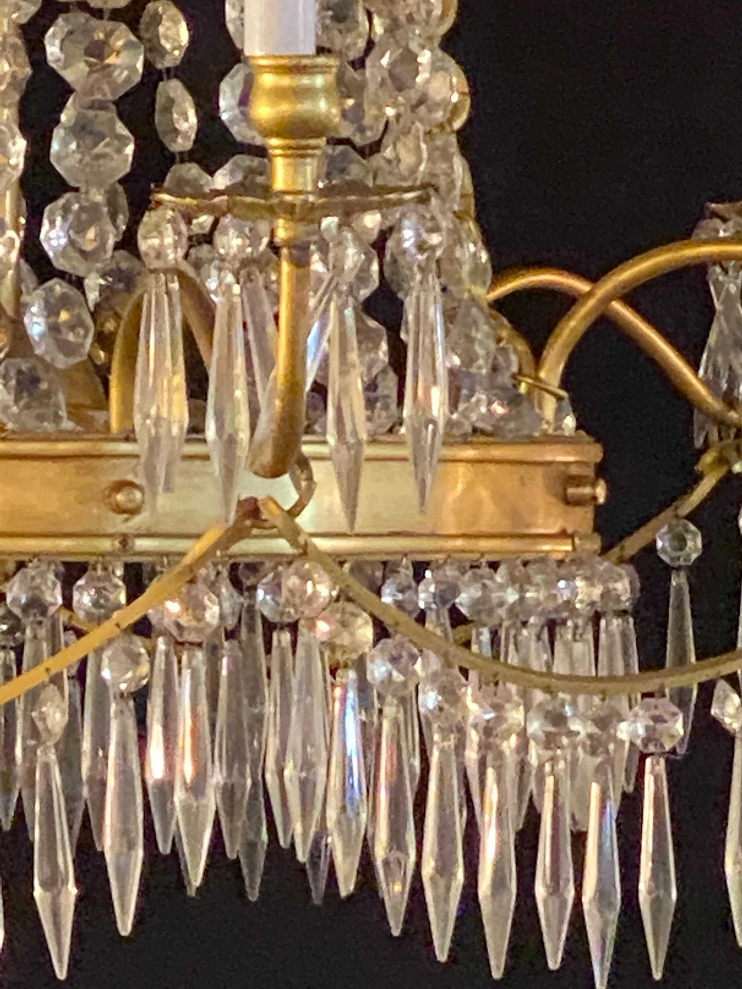 Neoclassical Style Bronze and Crystal Monumental Chandeliers, a Pair For Sale 5