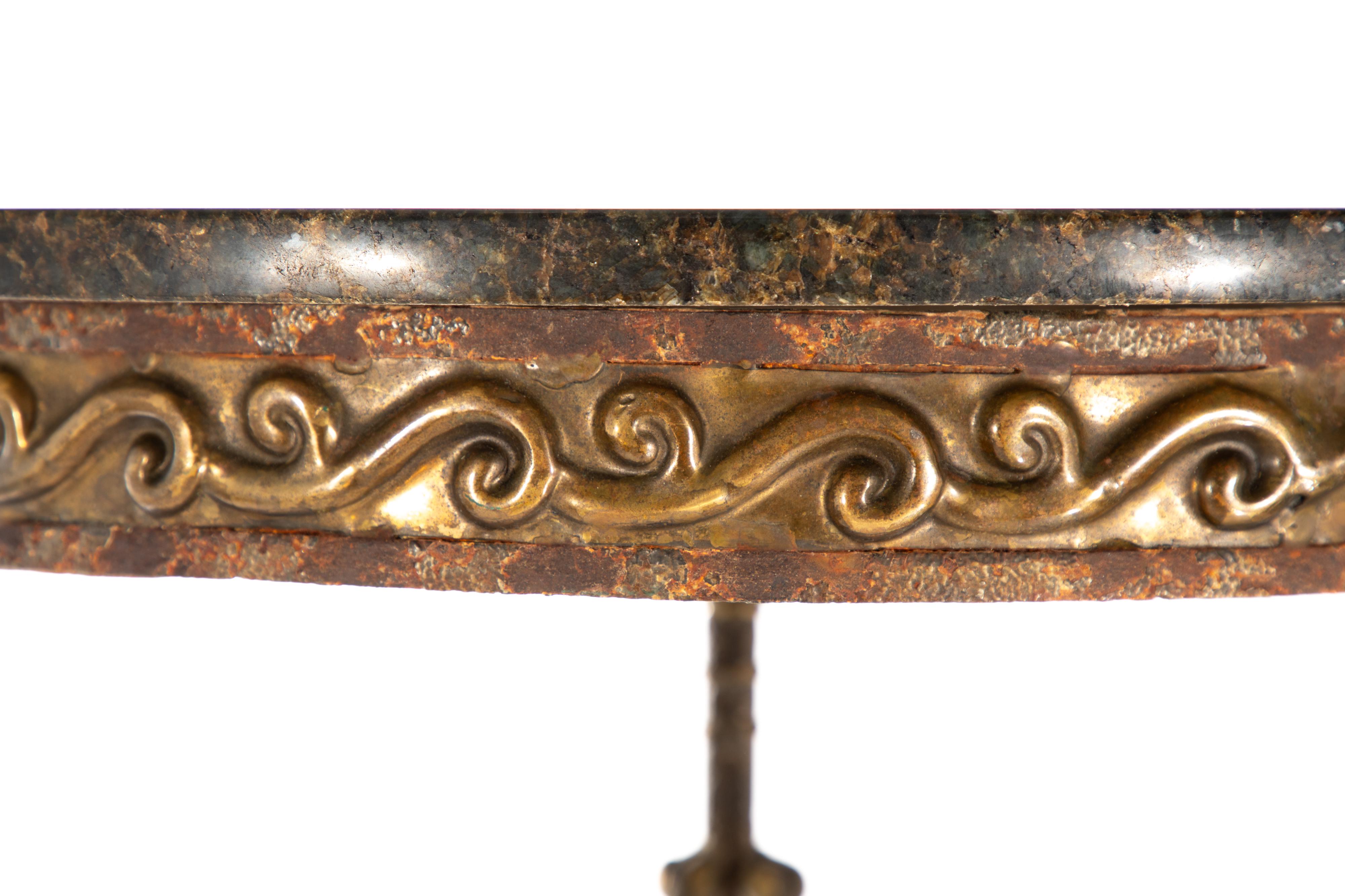 Neoclassical Style Bronze and Granite Topped Gueridon For Sale 1