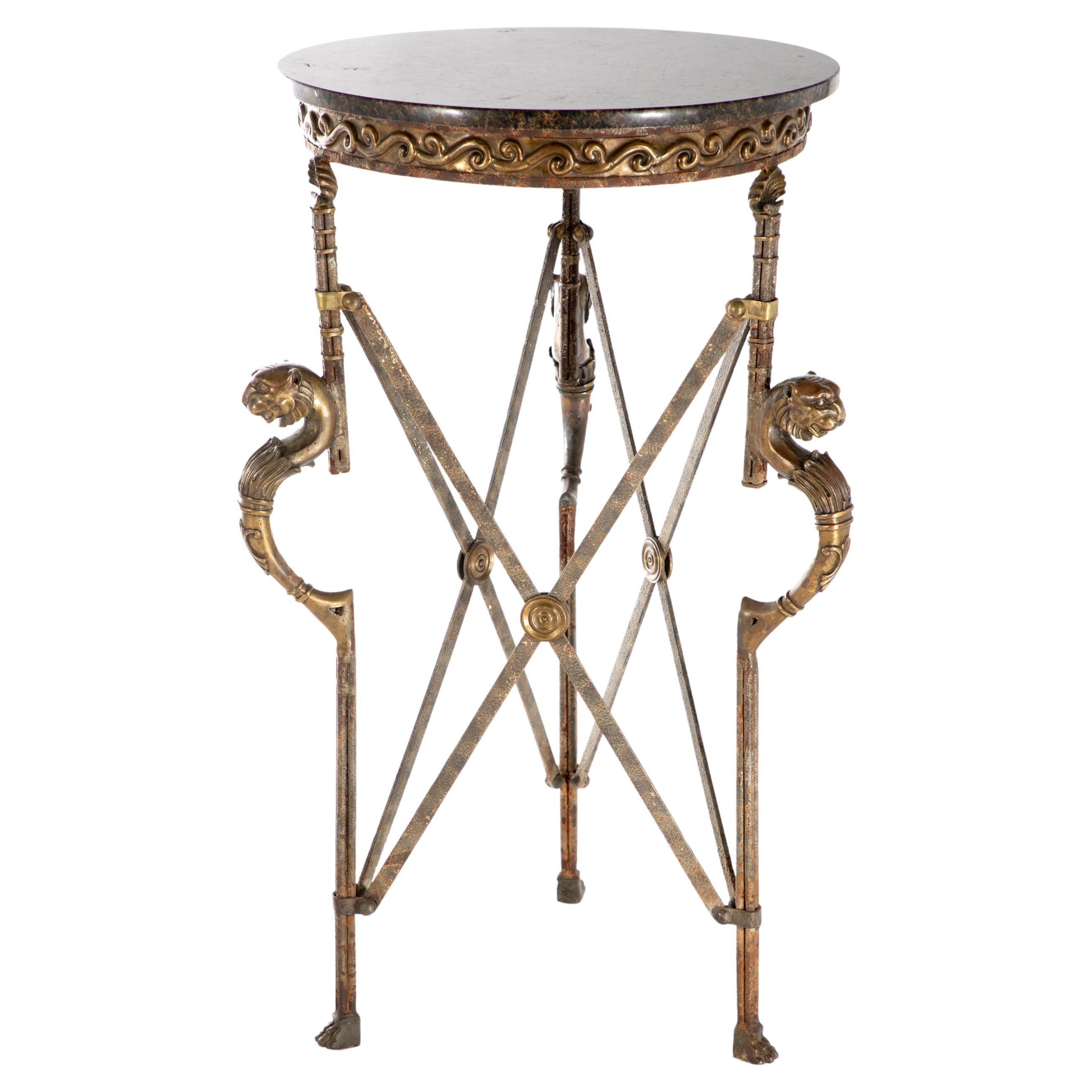 Neoclassical Style Bronze and Granite Topped Gueridon