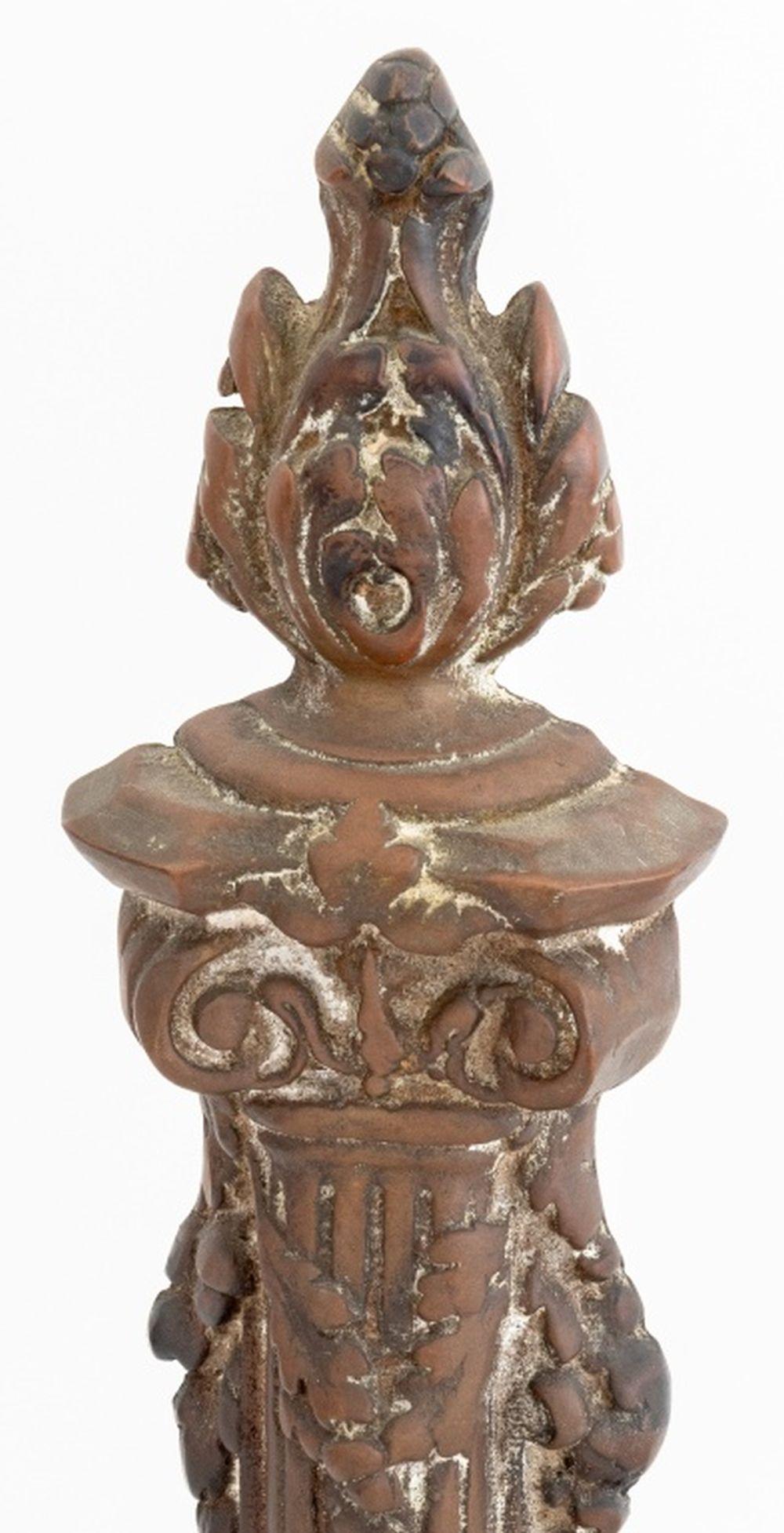 Neoclassical Style Bronze Andirons, Pair In Good Condition For Sale In Astoria, NY