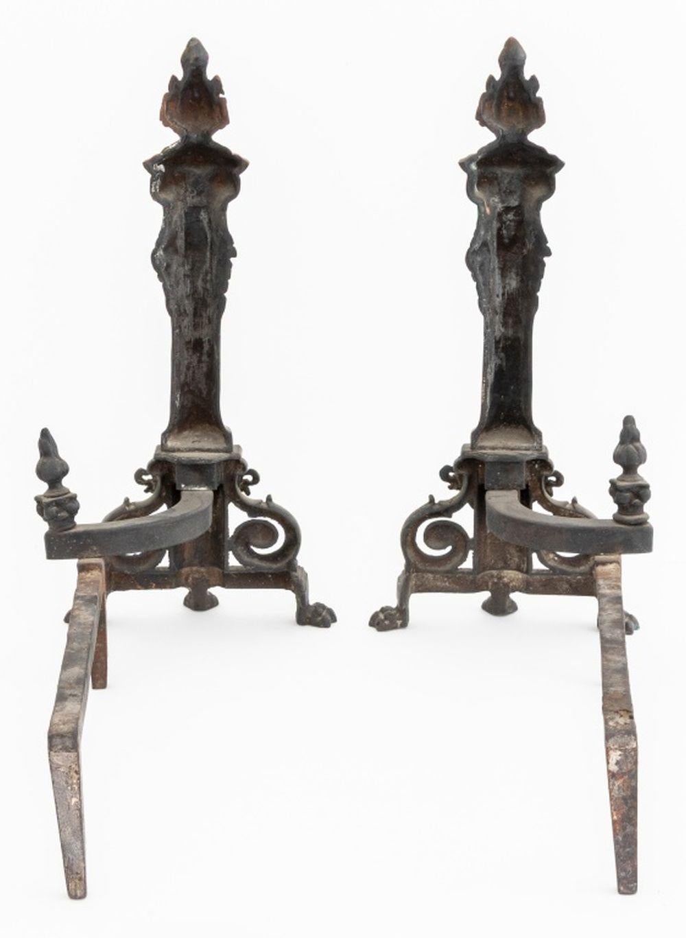 Neoclassical Style Bronze Andirons, Pair For Sale 2