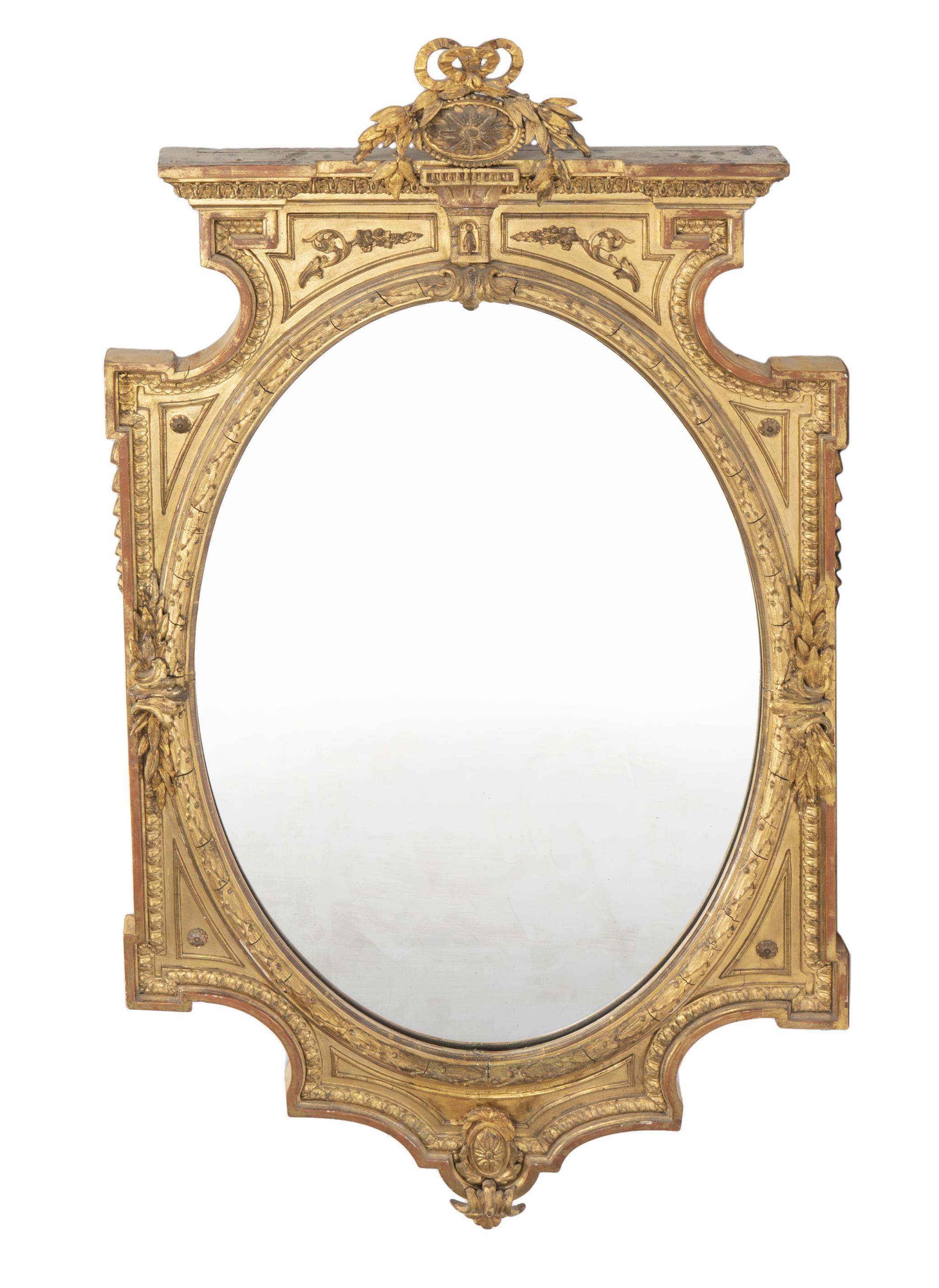 Italian Neoclassical-Style Carved and Gilt Mirror, 19th Century