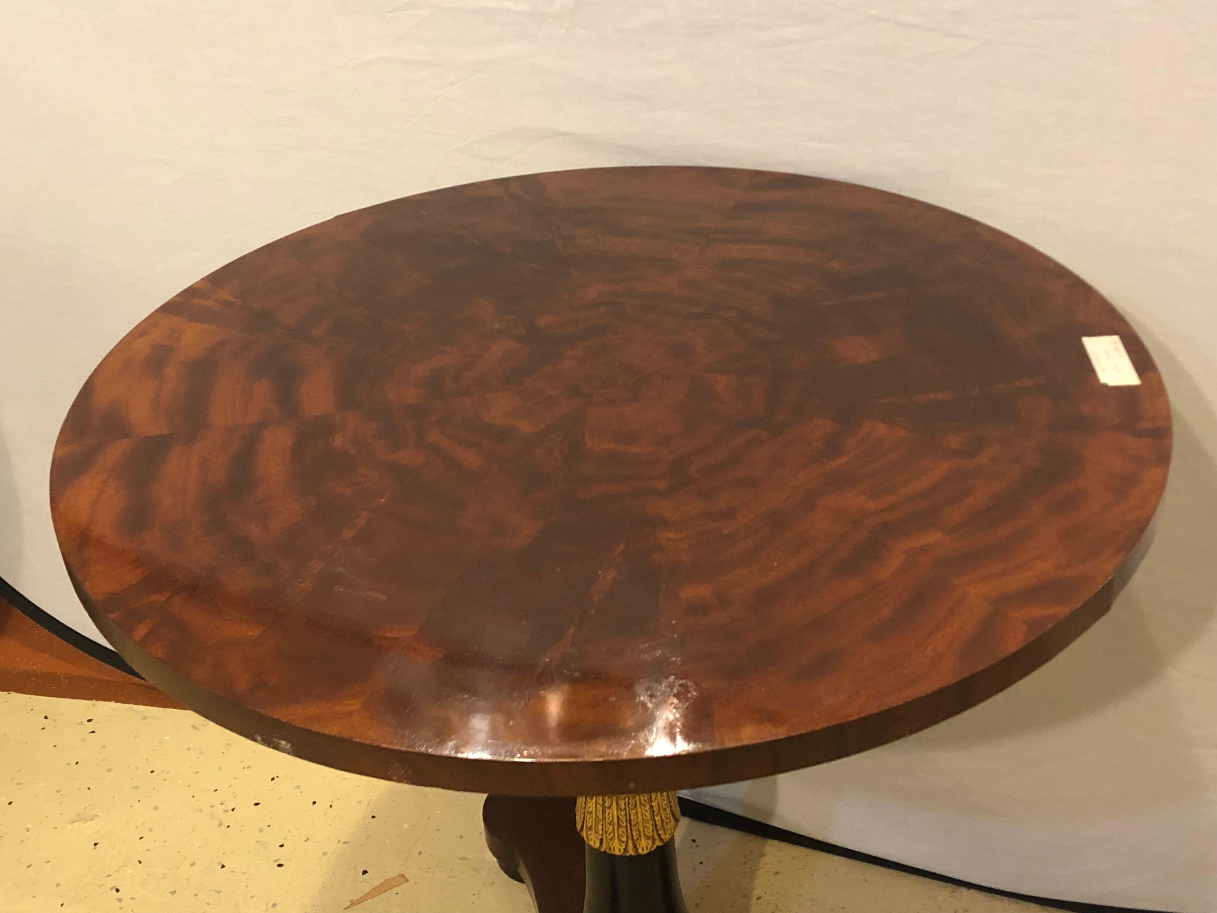 Neoclassical Style Centre Table with Ebony and Gilt Gold Base In Good Condition In Stamford, CT