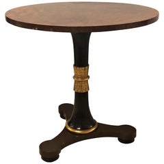 Neoclassical Style Centre Table with Ebony and Gilt Gold Base