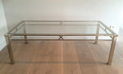 Neoclassical Style Chrome and Brass Coffee table