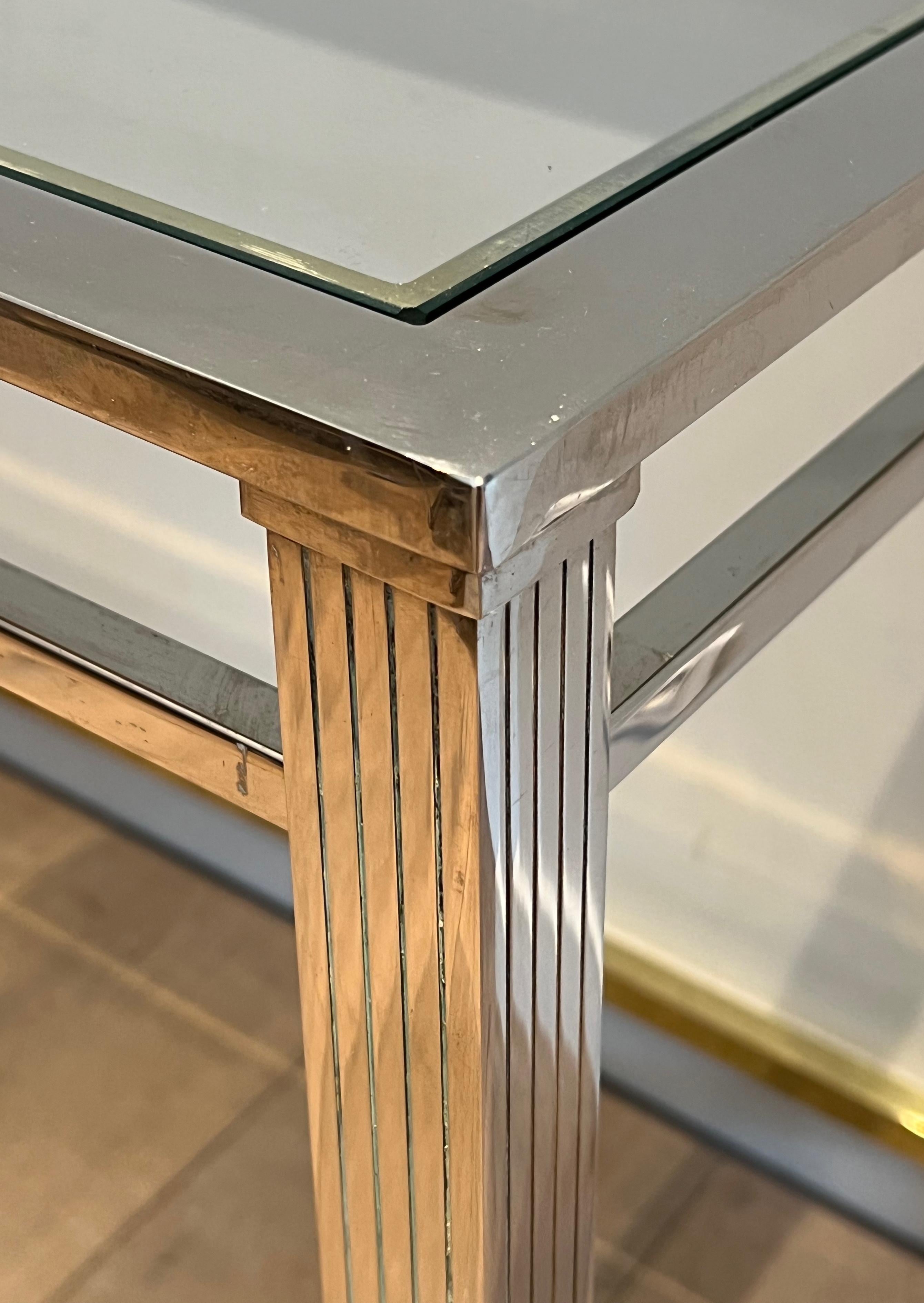 Neoclassical style chrome and brass desk. Italian work. Circa 1970 For Sale 10