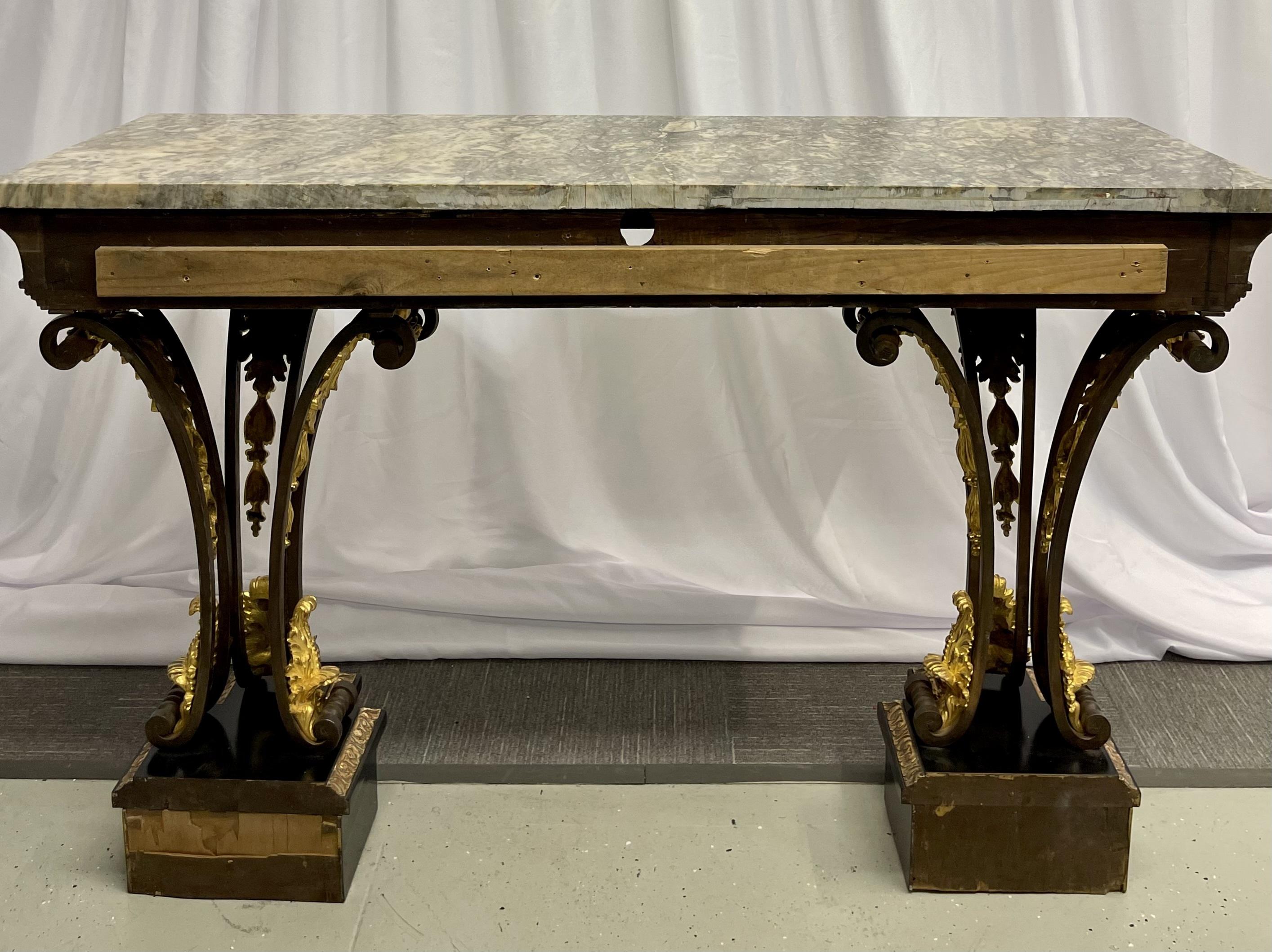 Neoclassical Style Console Table, Refinished, Bronze, Celebrity Provenance For Sale 7