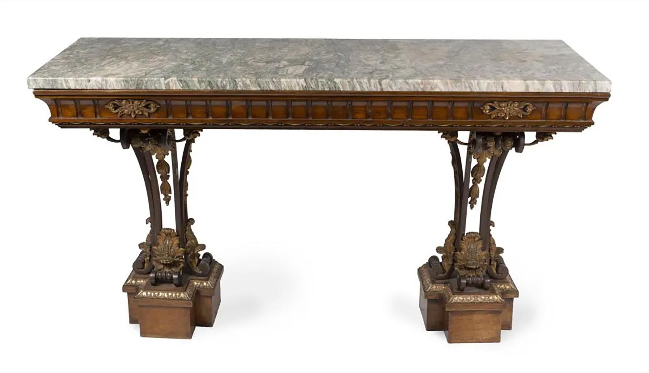 Neoclassical Style Console Table, Refinished, Bronze, Celebrity Provenance For Sale 8
