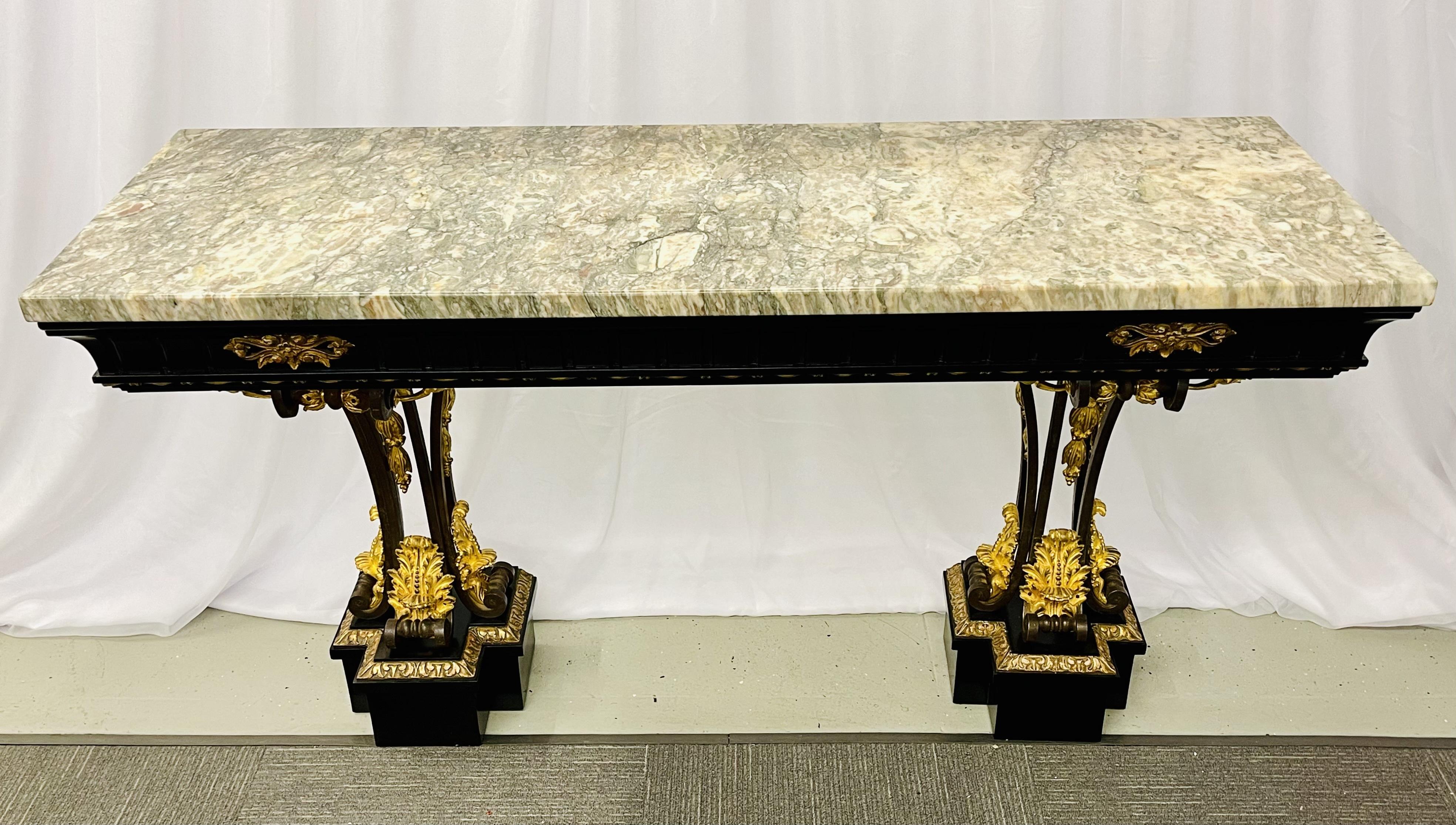 Neoclassical Style Console Table, Refinished, Bronze, Celebrity Provenance In Good Condition For Sale In Stamford, CT