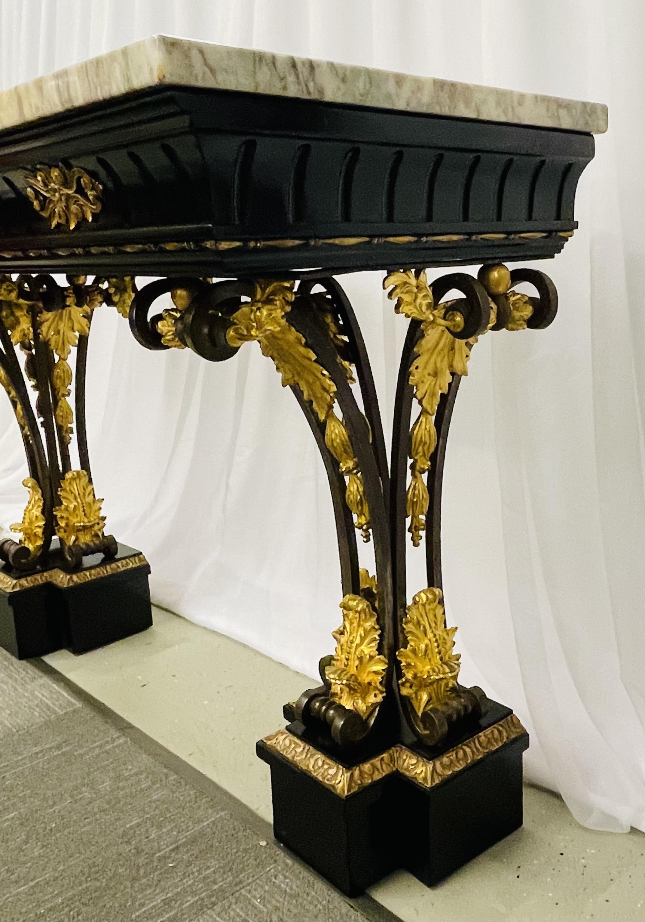 Late 19th Century Neoclassical Style Console Table, Refinished, Bronze, Celebrity Provenance For Sale