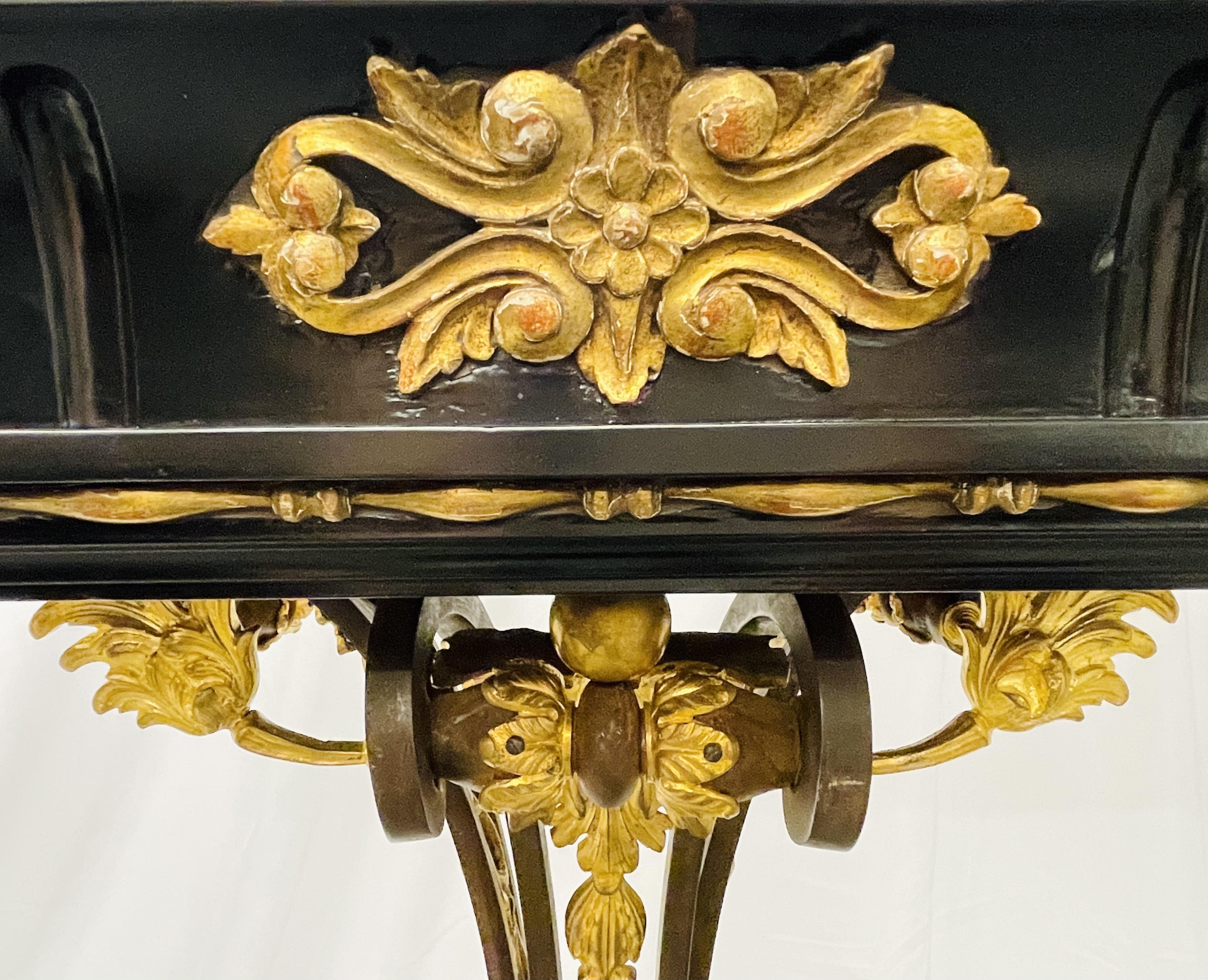 Metal Neoclassical Style Console Table, Refinished, Bronze, Celebrity Provenance For Sale