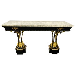 Mesa Consola Estilo Neoclásico, Refinada, Bronce, Procedencia Célebre