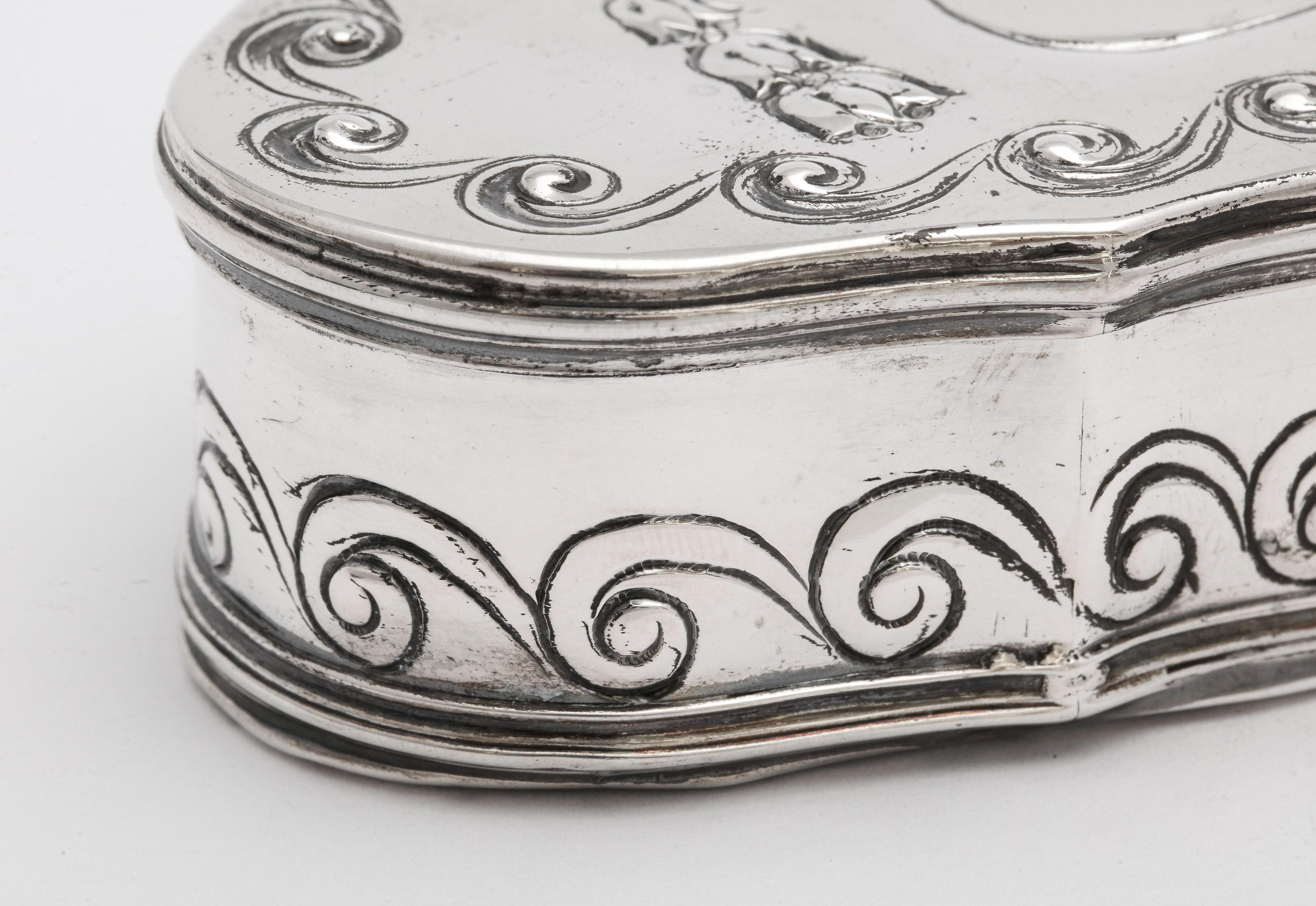 Neoclassical-Style Continental Silver '.800' Trinkets Box with Hinged Lid 3