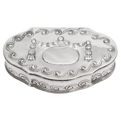 Neoclassical-Style Continental Silver '.800' Trinkets Box with Hinged Lid