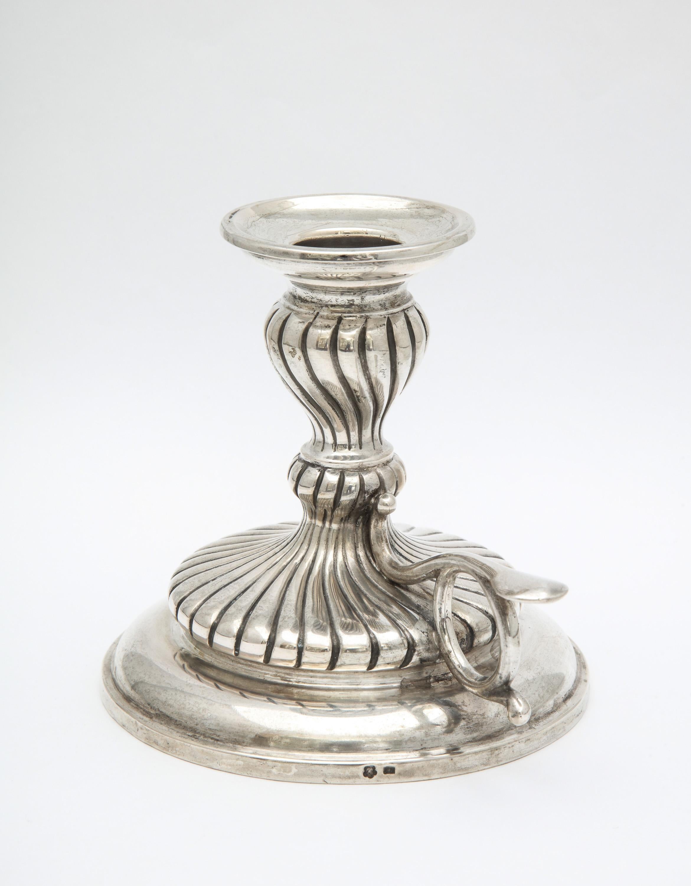Sterling Silver Neoclassical, Style Continental Silver '.835' Chamber Stick For Sale