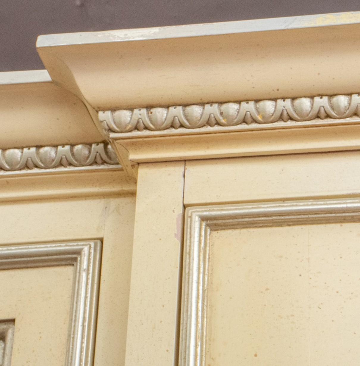Neoclassical Style Cream & Silvered Breakfront 1