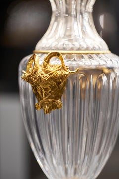 Neoclassical Style Cut Crystal and Gilt Bronze Lamp by Gherardo Degli Albizzi