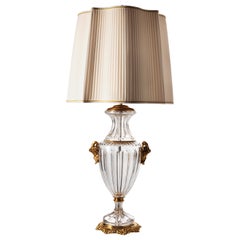 Lampe de style néoclassique en cristal taillé et bronze doré par Gherardo Degli Albizzi