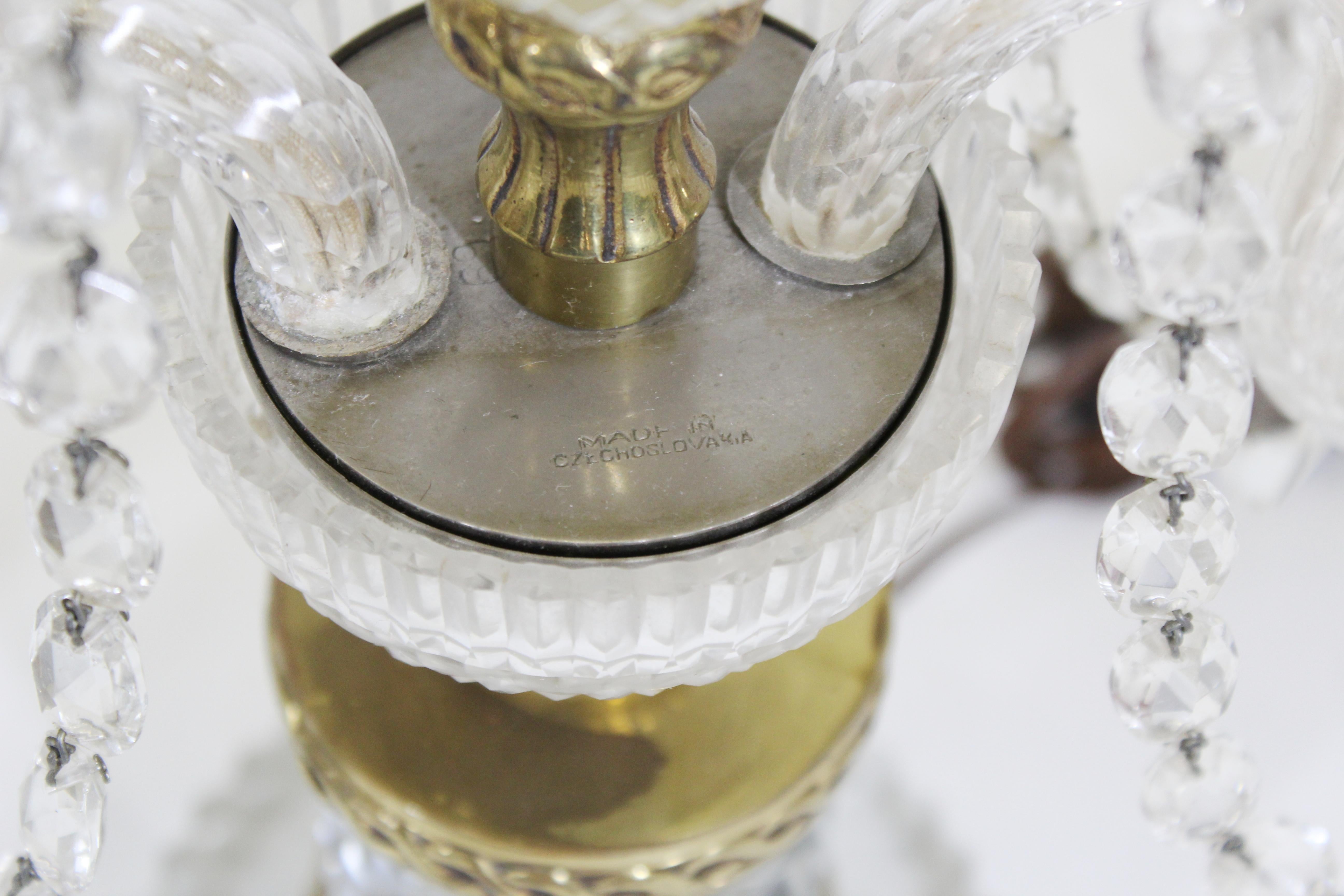 Neoclassical Style Czech Crystal Table Lamps 7