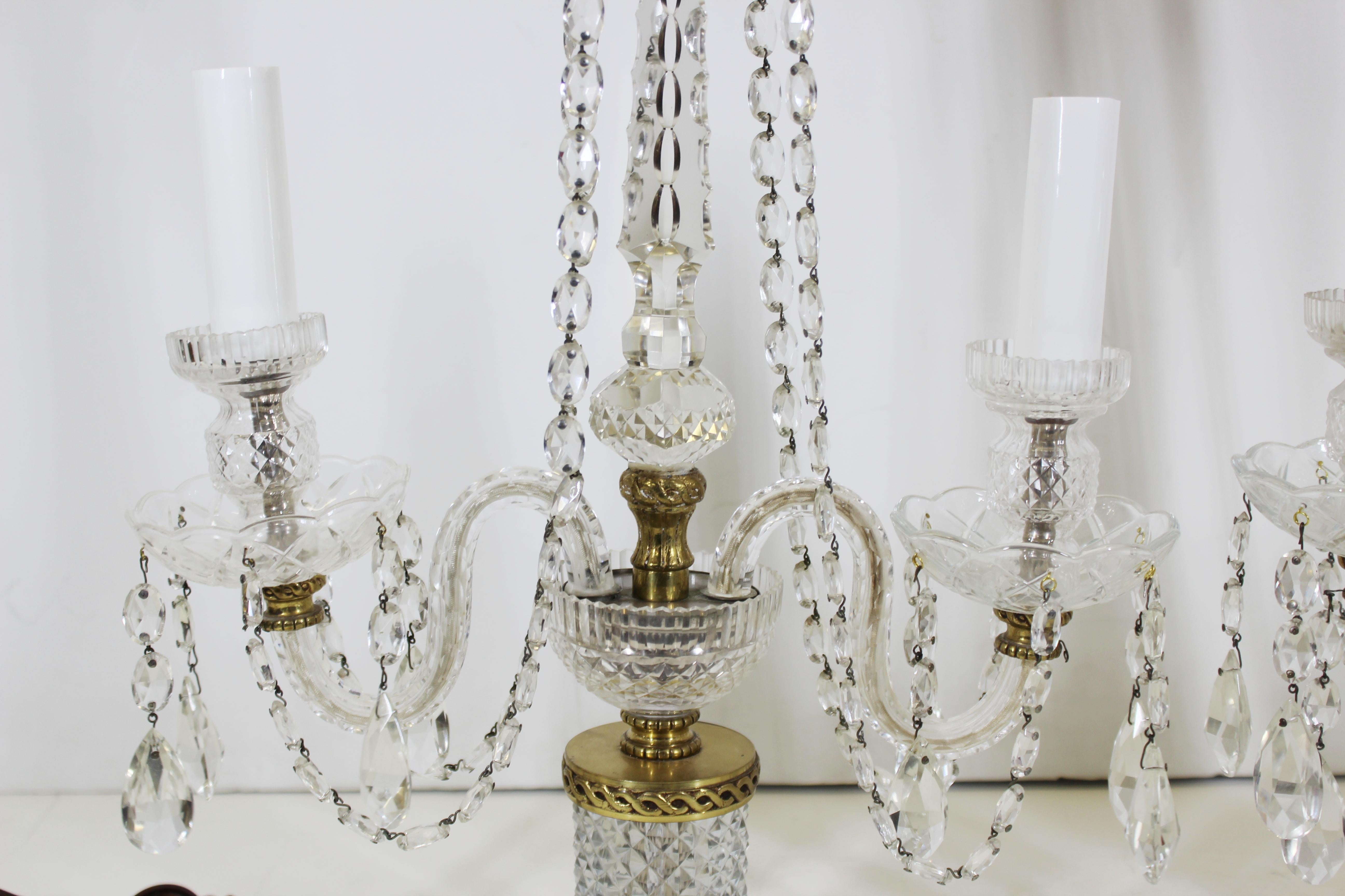 20th Century Neoclassical Style Czech Crystal Table Lamps