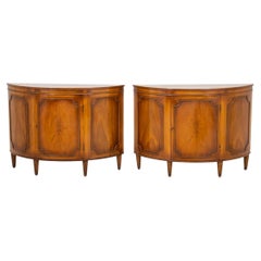 Neoclassical Style Demilune Cabinets, Pair