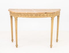 Neoclassical Style Demilune Console Table