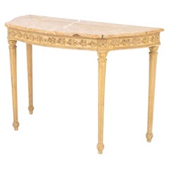 Neoclassical Style Demilune Console Table