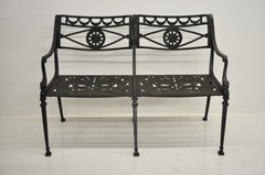 Neoclassical Style Dolphin Patio Double Settee Bench Attributed to Molla
