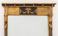 Italian Neoclassical Style Ebonized and Giltwood Mirror