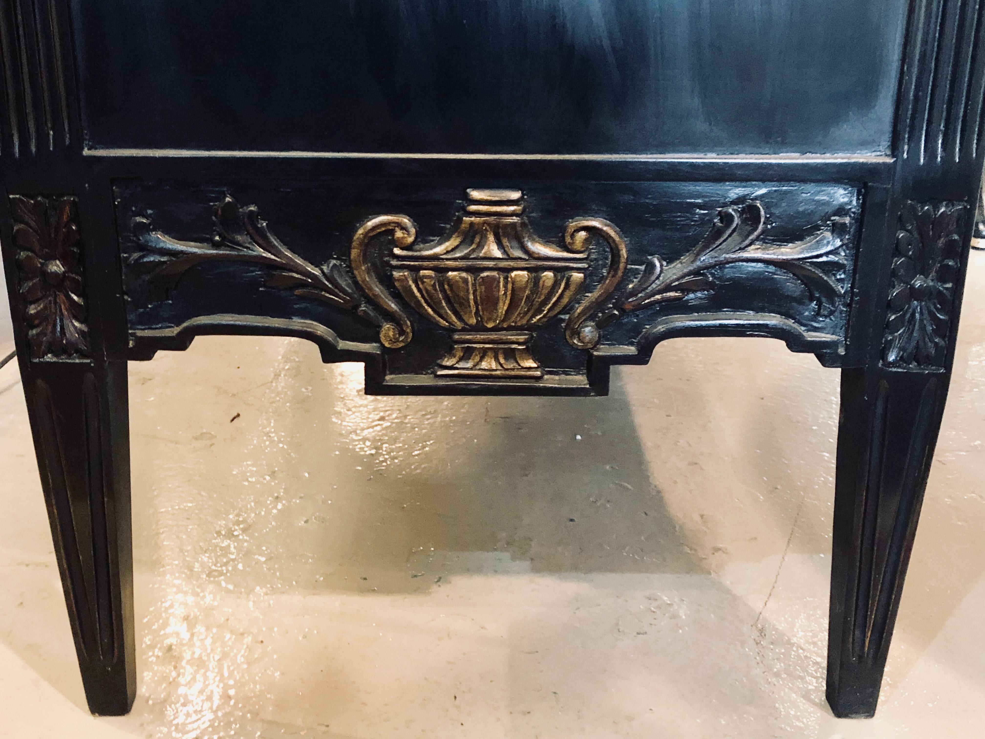 Neoclassical Style Ebonized Highly Carved Commode in the Style of Maison Jansen 9