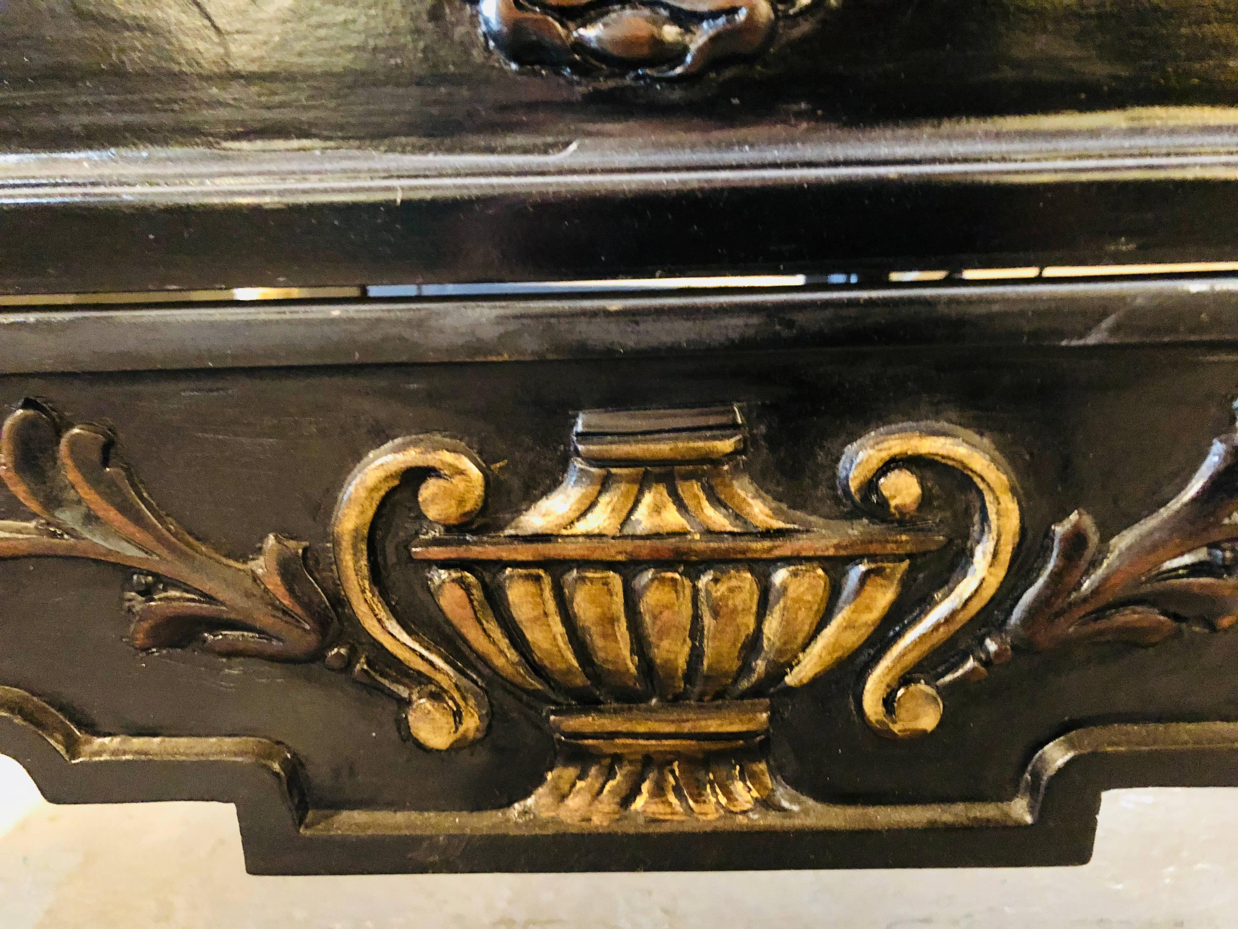 Neoclassical Style Ebonized Highly Carved Commode in the Style of Maison Jansen 2