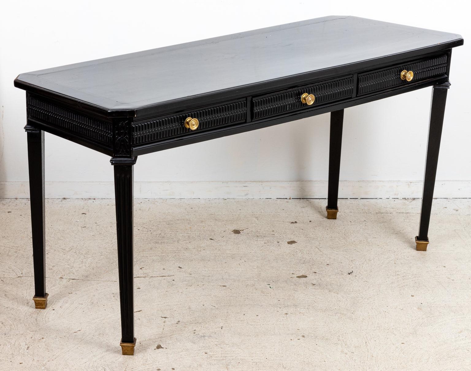 French Neoclassical Style Ebonized Writing Table Console