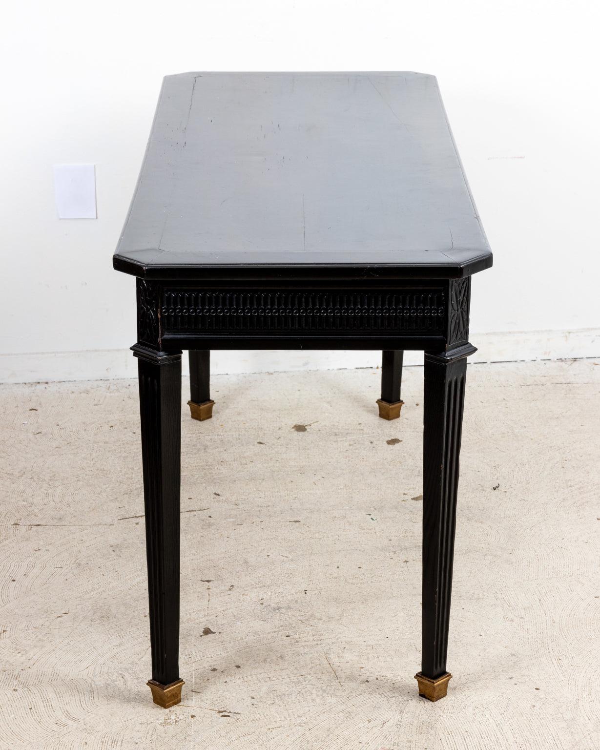 20th Century Neoclassical Style Ebonized Writing Table Console
