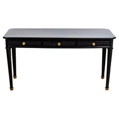 Vintage Neoclassical Style Ebonized Writing Table Console