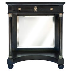 Neoclassical Style Ebony Console Table