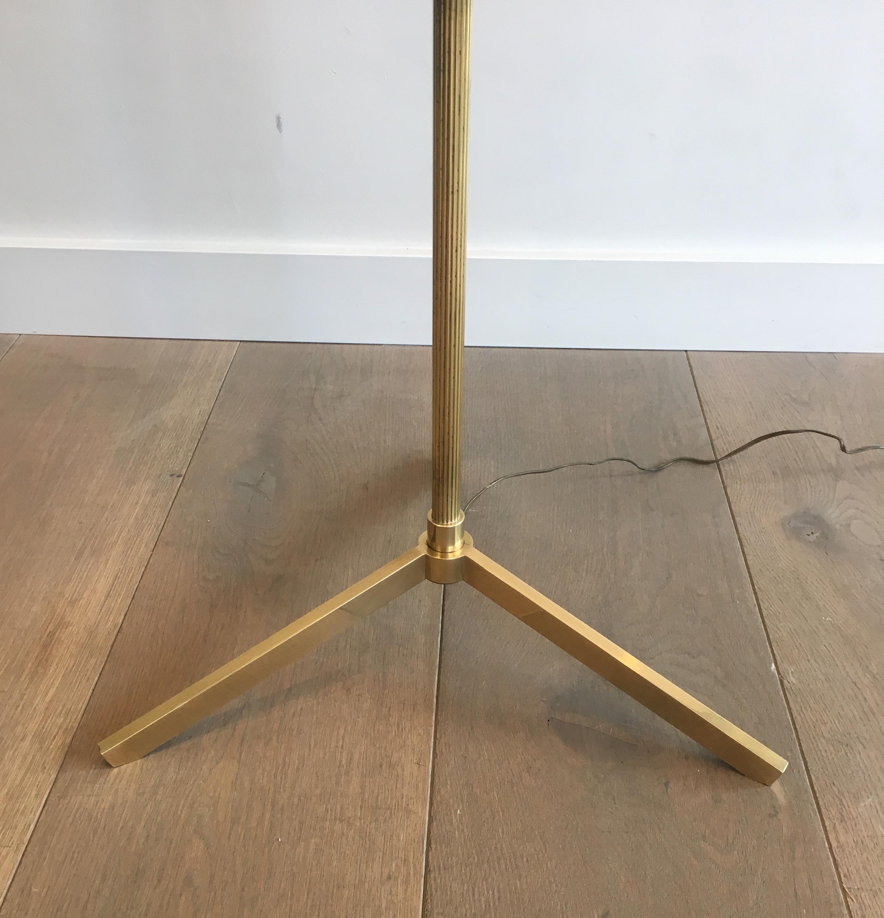 Neoclassical Style Faux-Bamboo Brass Floor Lamp, French, circa 1970 8
