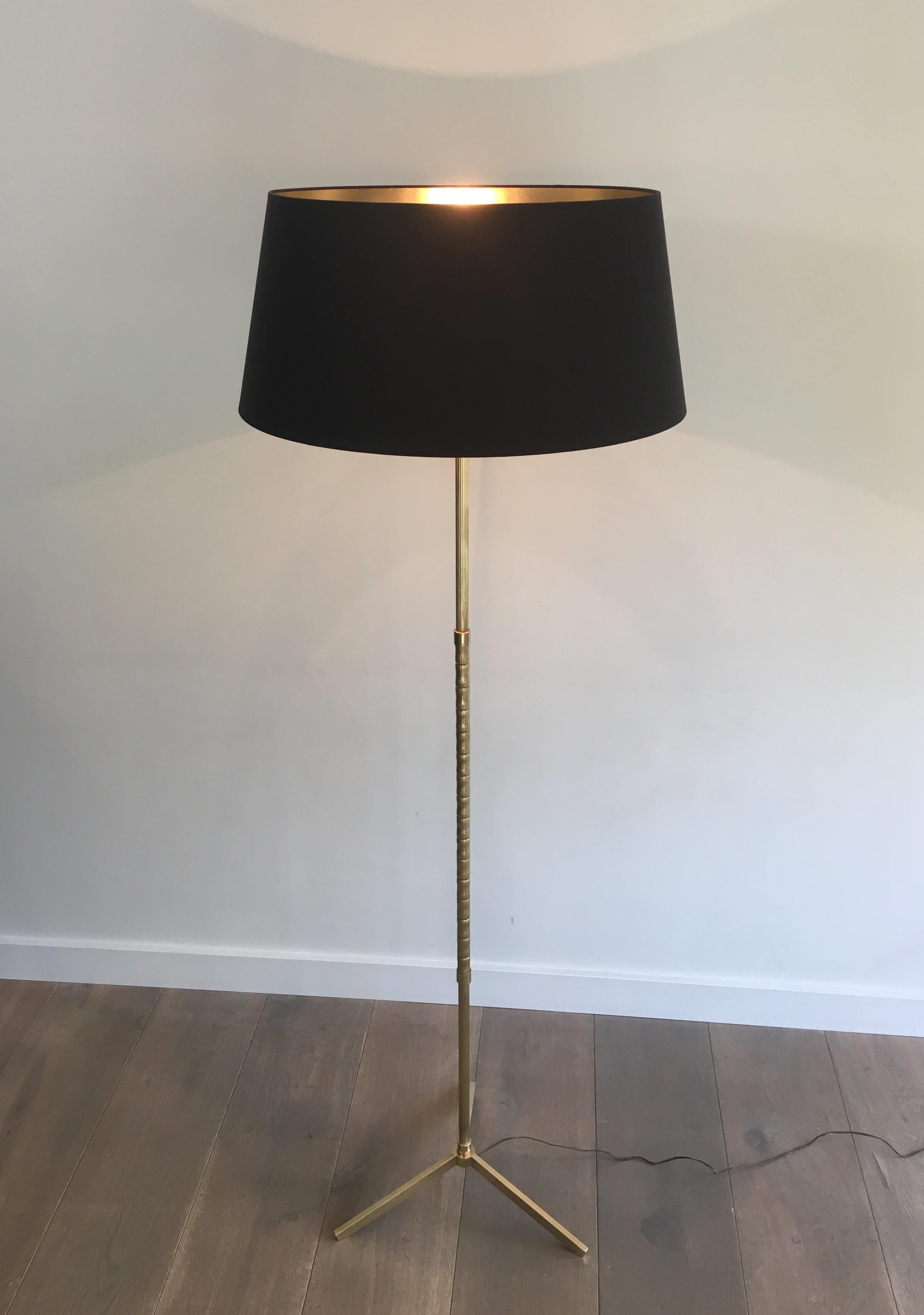 Neoclassical Style Faux-Bamboo Brass Floor Lamp, French, circa 1970 10